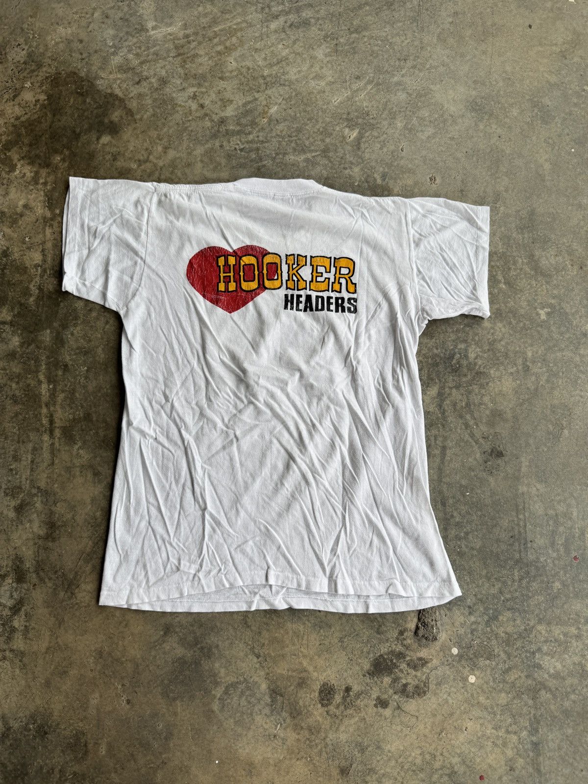 Vintage *RARE* 1960s 60s VINTAGE HOOKER HEADERS EXHAUST BIKER TEE Size US L / EU 52-54 / 3 - 6 Thumbnail