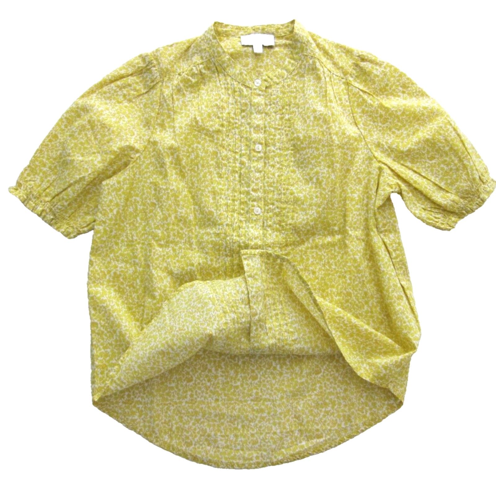 Lucky Brand Lucky Brand Blouse Short Sleeve XS 100% Cotton Floral Yellow Women Size XS / US 0-2 / IT 36-38 - 5 Thumbnail