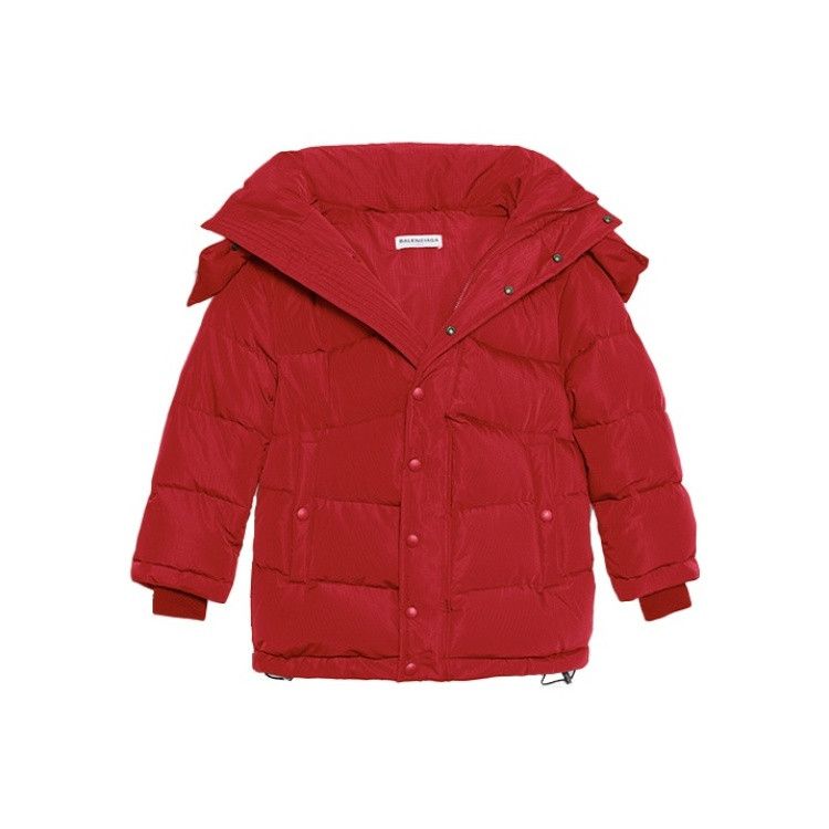 Balenciaga Balenciaga Red Hooded Down Jacket Size 38 Size S / US 4 / IT 40 - 1 Thumbnail