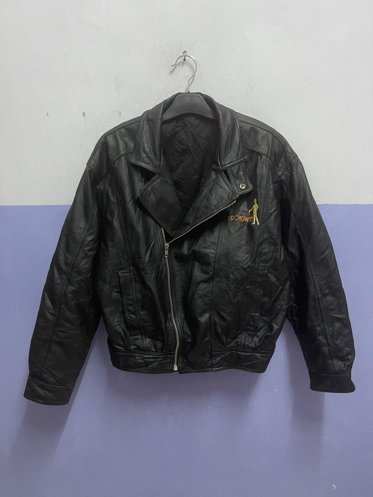 Japanese Brand BROADWAY Rider Double Collar Leather Jacket Size US M / EU 48-50 / 2 - 7 Thumbnail