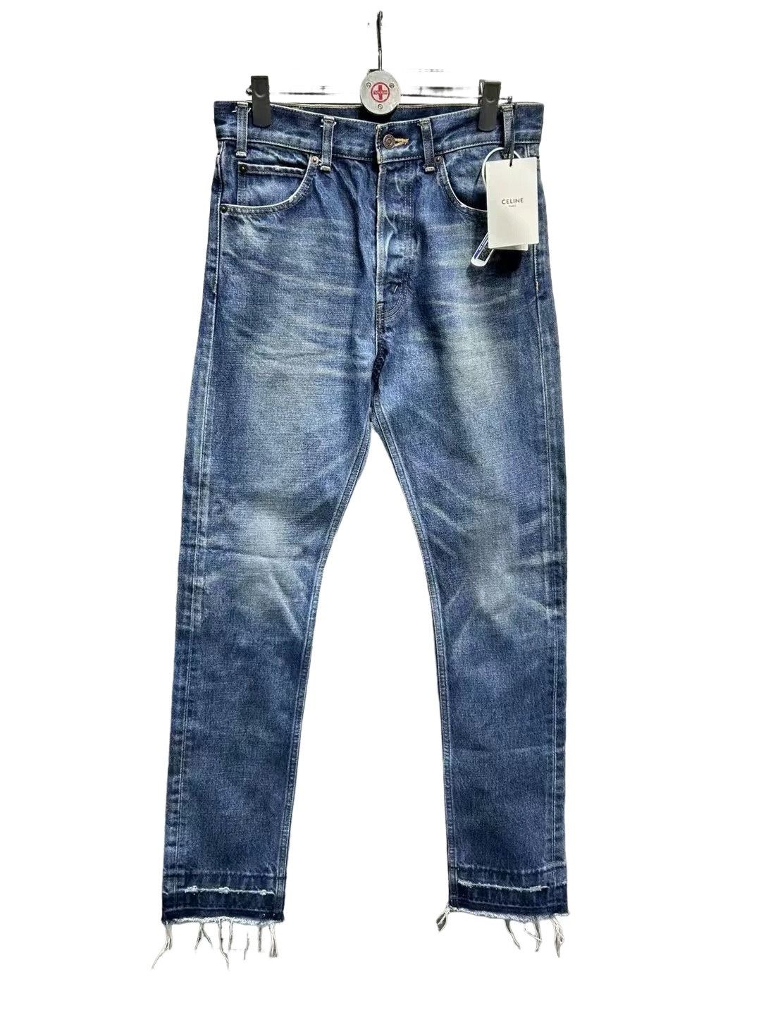 Celine CELINE Distressed Hem Washed Blue Denim Jeans 28 Size US 28 / EU 44 - 1 Thumbnail