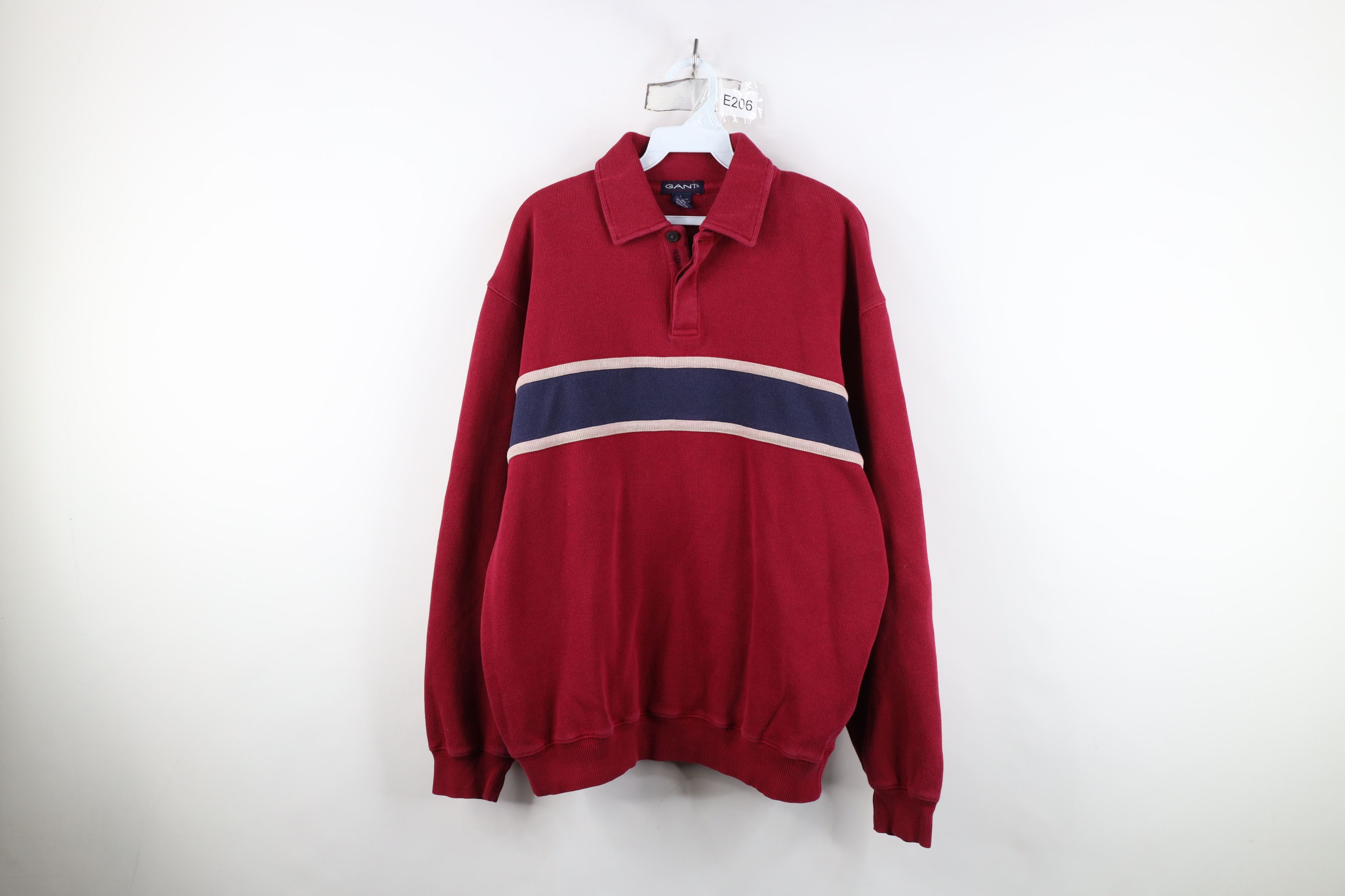Vintage Vintage 90s Streetwear Block Heavyweight Pullover Polo Shirt Size US L / EU 52-54 / 3 - 1 Thumbnail