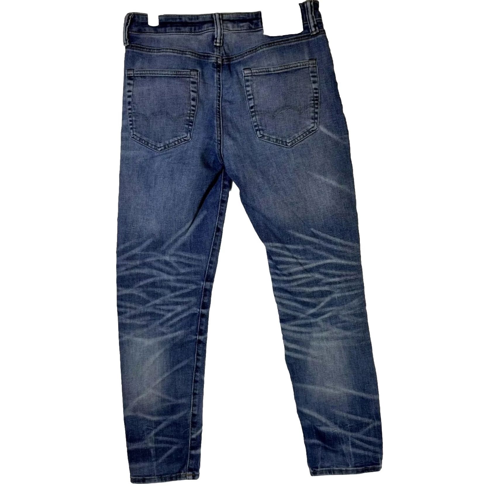 American Eagle Outfitters American Eagle Jeans Women’s 29 × 30 Blue Denim Stretch Skinny Whiskered Excellent Size 29" - 2 Thumbnail
