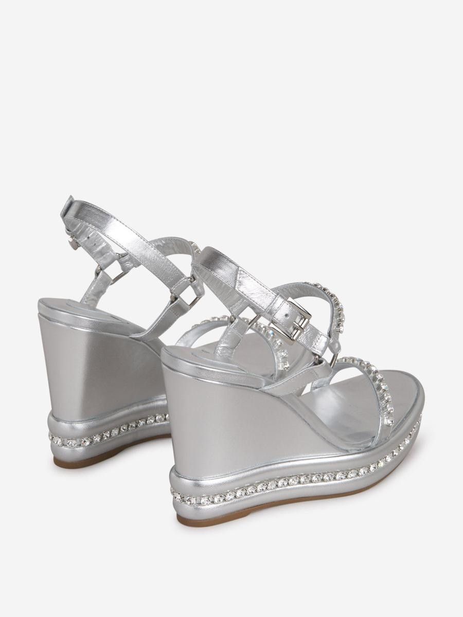 Christian Louboutin oc11z0125 Pyrastrass 110mm Sandals in Silver Size US 5 / IT 35 - 3 Thumbnail