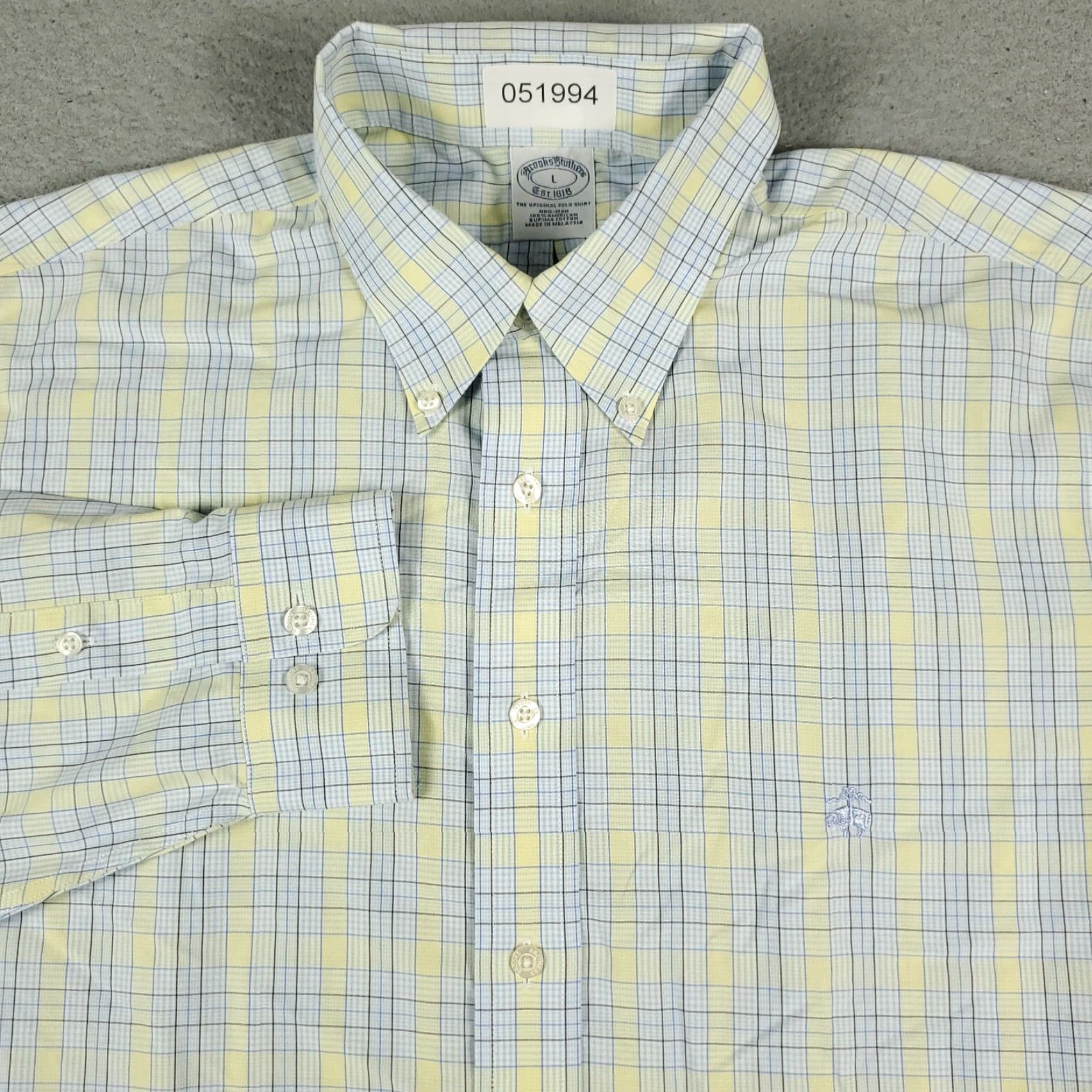 Brooks Brothers Brooks Brothers Shirt Mens Large Blue Yellow Plaid Button-Up Long Sleeve Casual Office Classic Preppy 346 Size US L / EU 52-54 / 3 - 2 Thumbnail