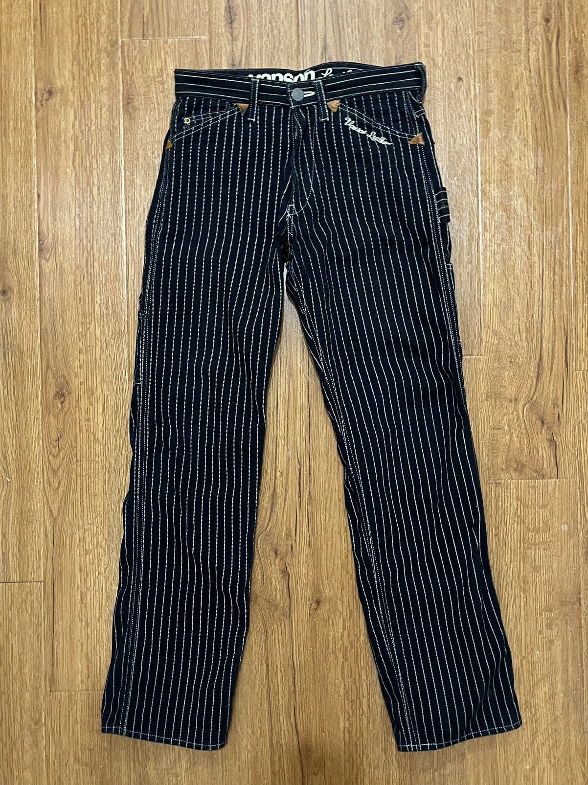 Vanson Leathers Vanson Leather Wabash Stripe Buckle Back Carpenter Pants Size US 31 - 2 Thumbnail