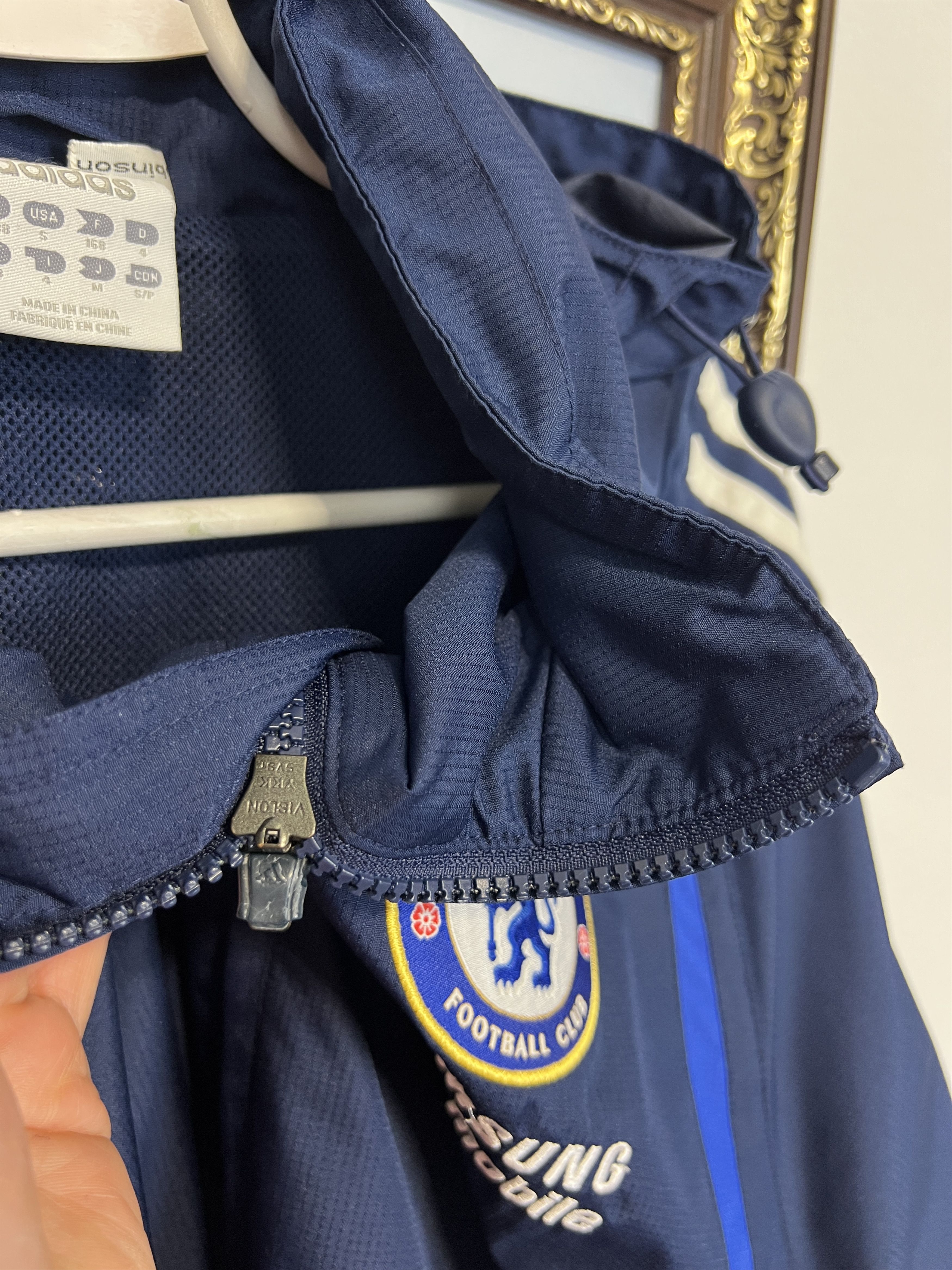 Adidas Vintage Chelsea Football Rain Hooded Jacket Soccer Track Top Size US S / EU 44-46 / 1 - 6 Thumbnail