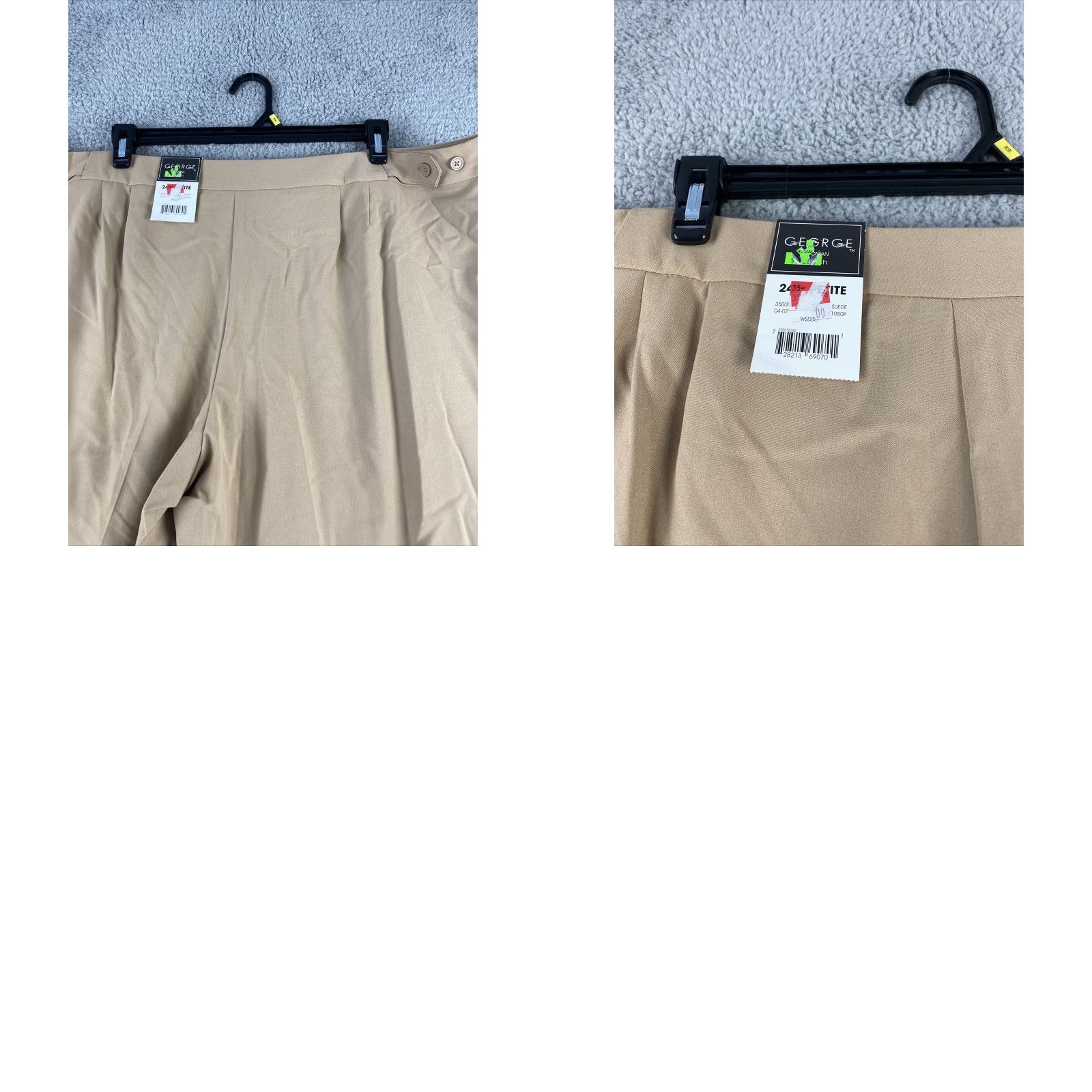 George George Dress Pants Womens Tan Flat Front Size 24W Beige 42-19 Size 42" / US 20 - 8 Thumbnail