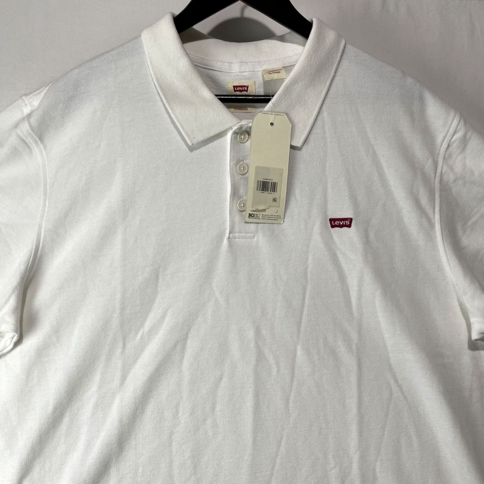 Levi's Levi's Polo Shirt Mens 2XL White Collared Button Up Short Sleeve Logo Knit Shirt Size US XXL / EU 58 / 5 - 2 Thumbnail