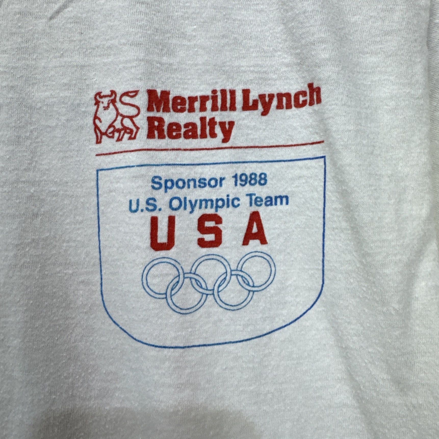 Vintage VINTAGE 1988 Merrill Lynch US Olympic Team T-Shirt Men Size Large White Graphic Print 80s Sports Size US L / EU 52-54 / 3 - 7 Thumbnail