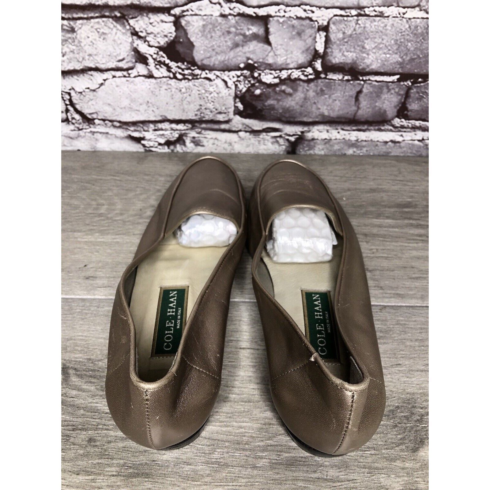 Cole Haan Cole Haan Pewter Silver Leather Slip On Loafer Flats Women S Size US 7.5 / IT 37.5 - 5 Thumbnail