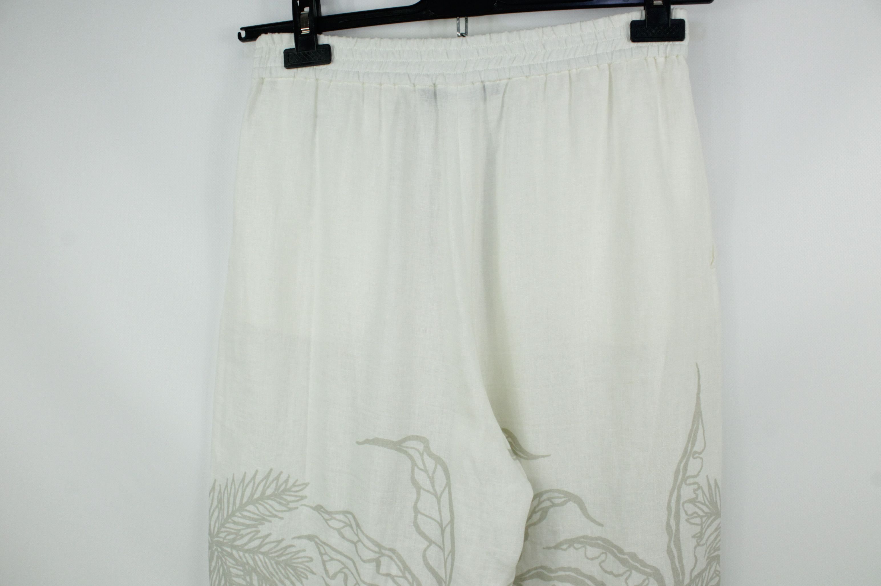 Designer × Iris von Arnim Iris Von Arnim Wide Leg Flower Pattern Linen Pants Size 30" / US 8 / IT 44 - 7 Thumbnail