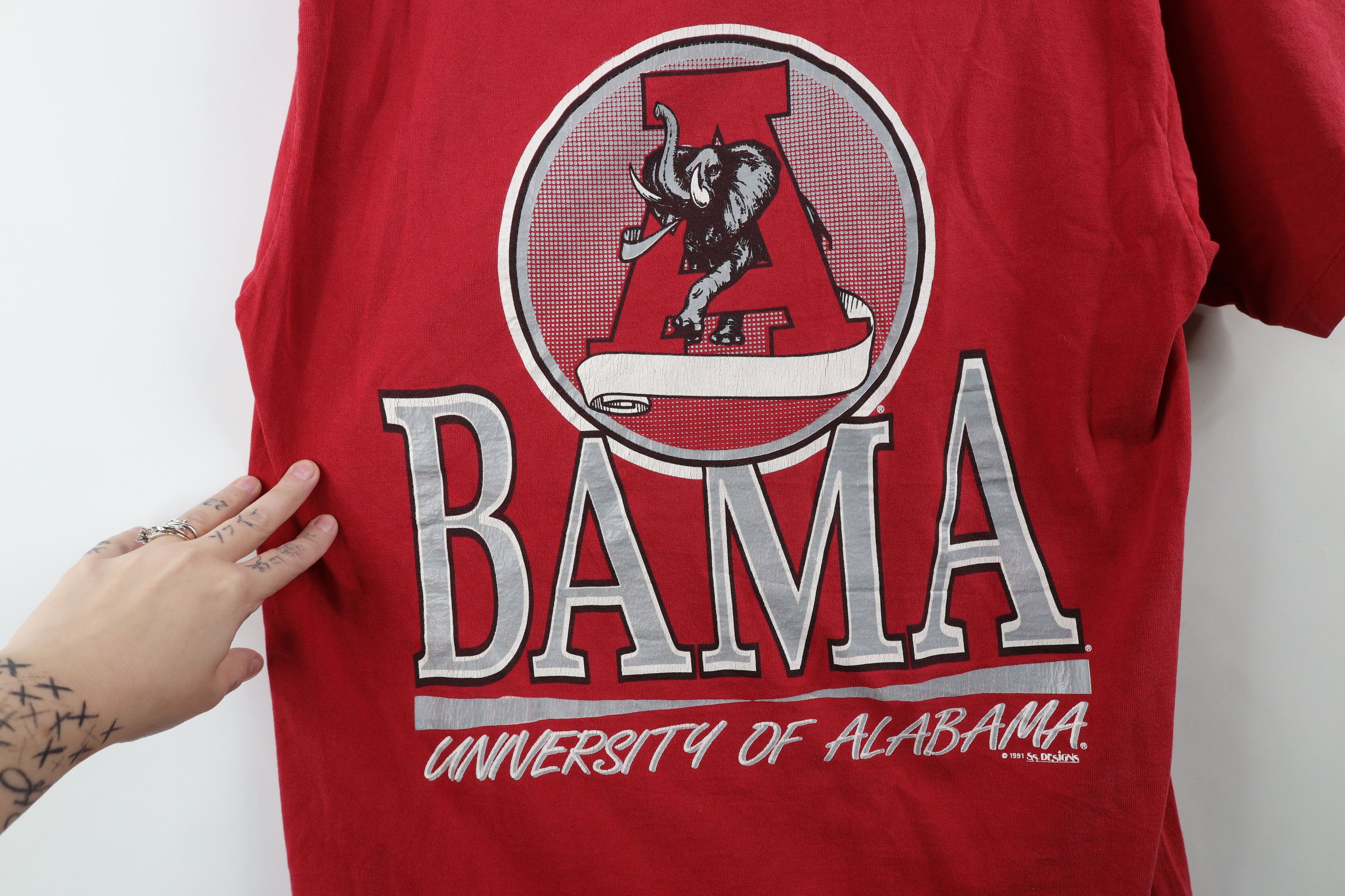 Vintage Vintage 90s University of Alabama T-Shirt Red Cotton USA Size US XL / EU 56 / 4 - 4 Thumbnail