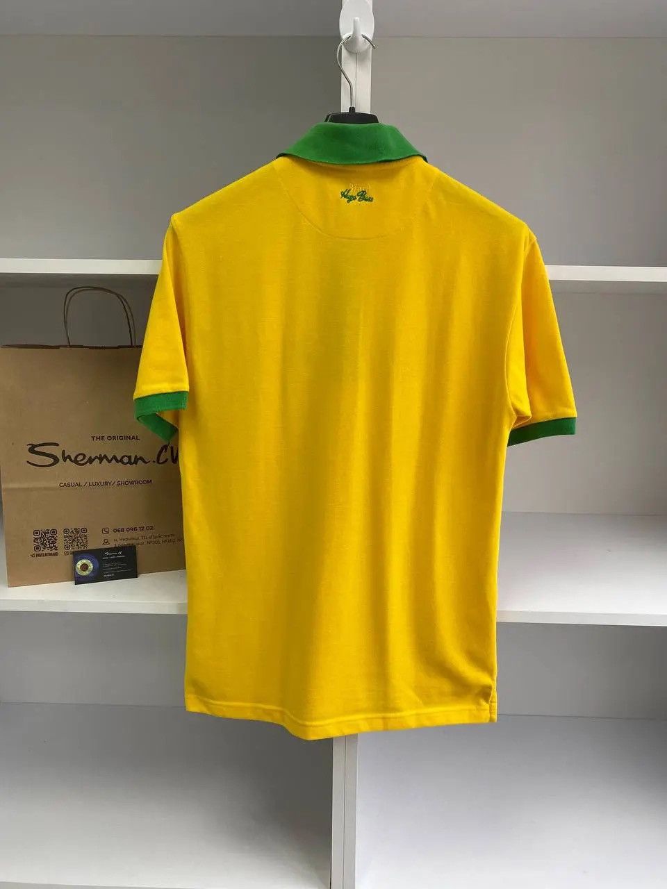 Hugo Boss × Penalty × Vintage Hugo Boss Yellow Brazil Polo T Shirt Logo Ralph Lauren style Size US L / EU 52-54 / 3 - 6 Thumbnail