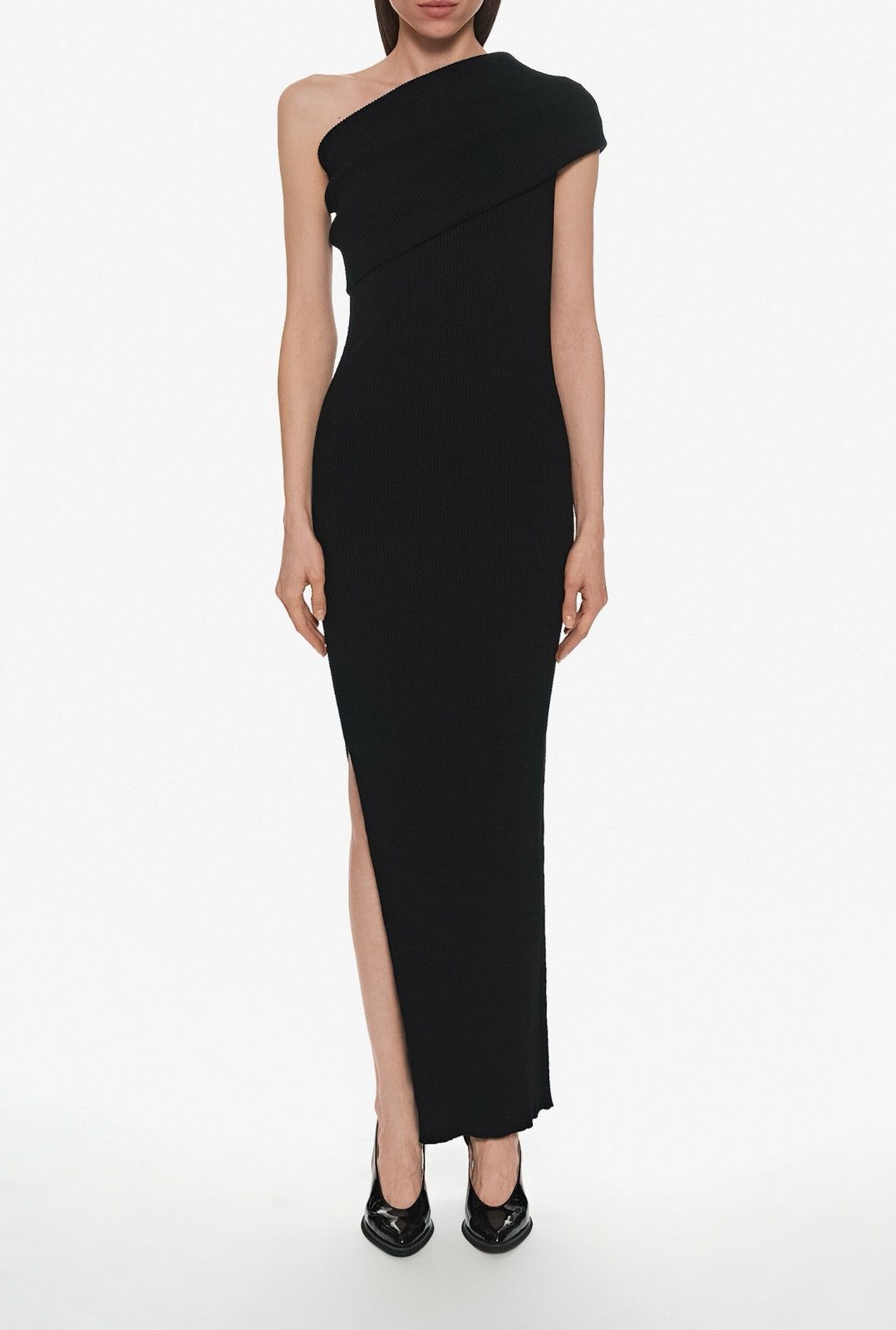 Rick Owens Rick Owens Athena Ribbed Black Dress Size S / US 4 / IT 40 - 2 Thumbnail