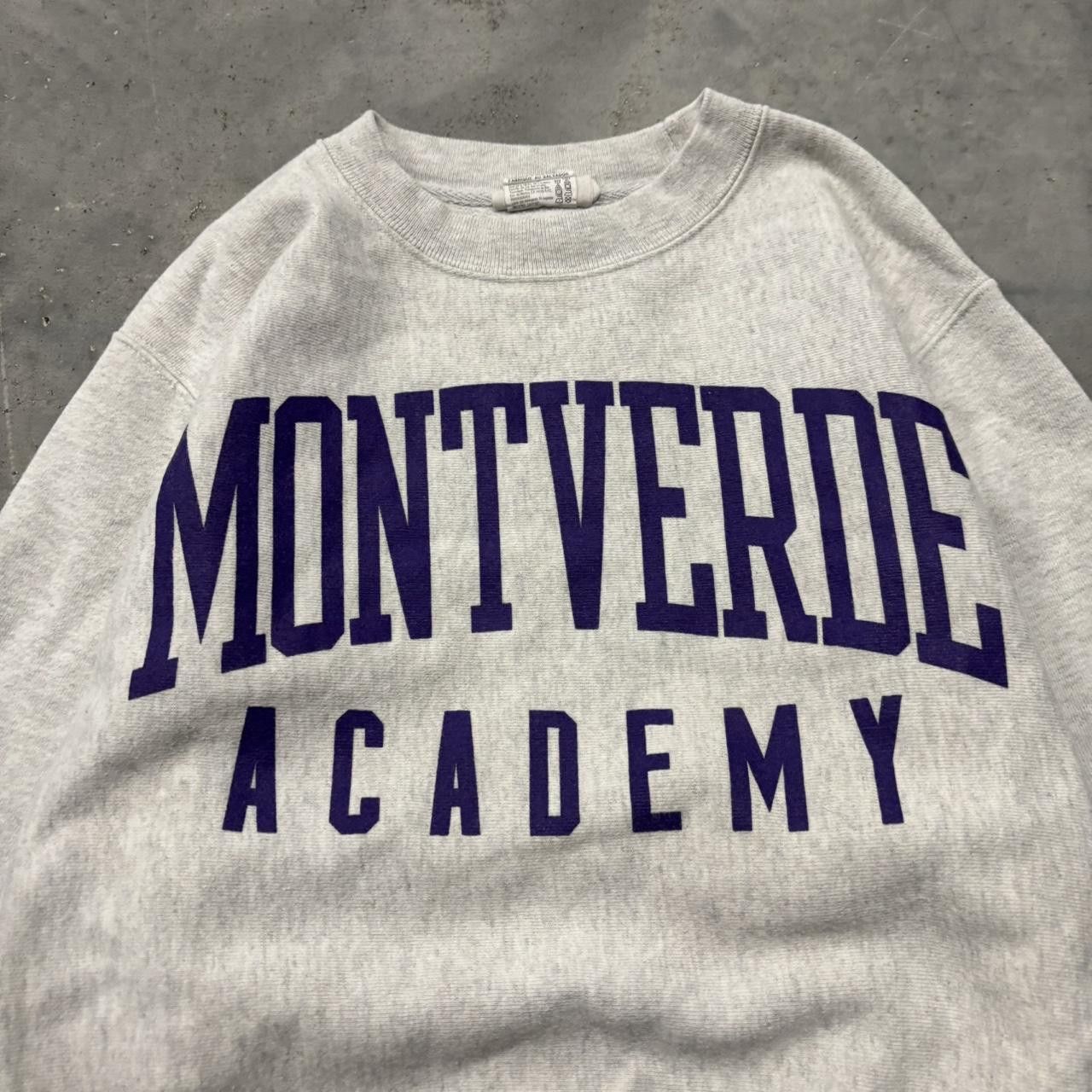 Champion × Vintage Crazy Vintage Y2K/2000s Grey Montverde Academy Reverse Weave Sweatshirt! Size US S / EU 44-46 / 1 - 2 Thumbnail