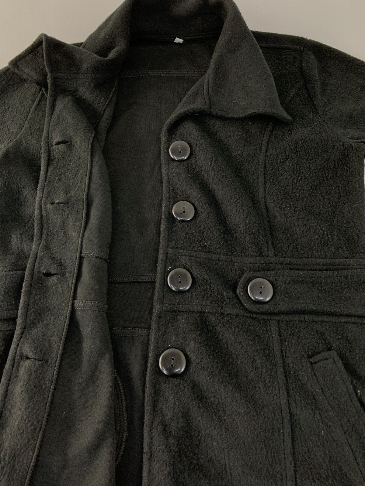 Kansai Yamamoto 90s Japanese Brand Peacoat Full Button Pocket Fleece Jacket Size S / US 4 / IT 40 - 4 Thumbnail