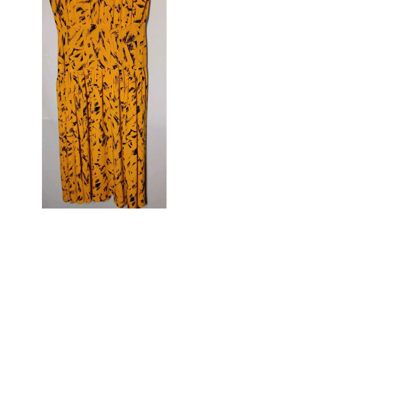 Blair VINTAGE 1980s Joni Blair Dress Abstract Gold Black Drop Waist Button Size 7 Womens Size M / US 6-8 / IT 42-44 - 11 Thumbnail