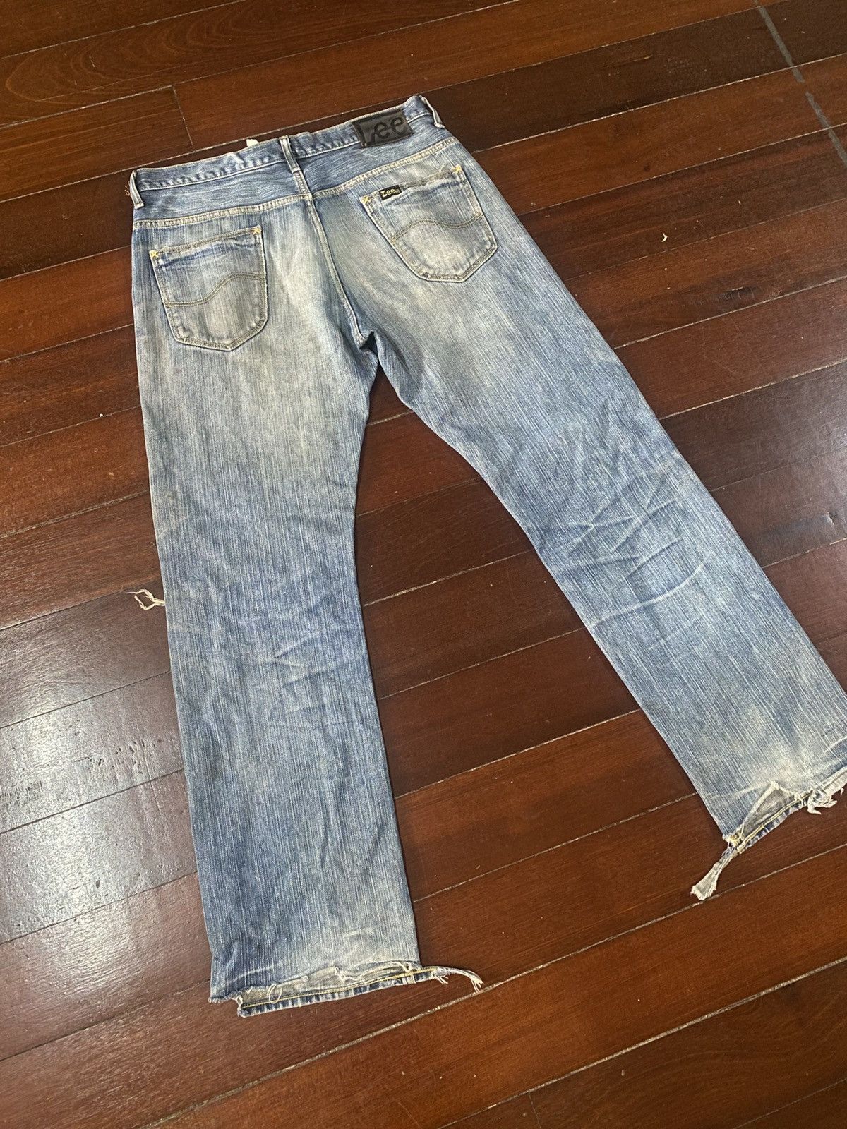 Lee Vintage Lee Distressed Faded ripped Denim Jeans flare Size US 36 / EU 52 - 8 Thumbnail