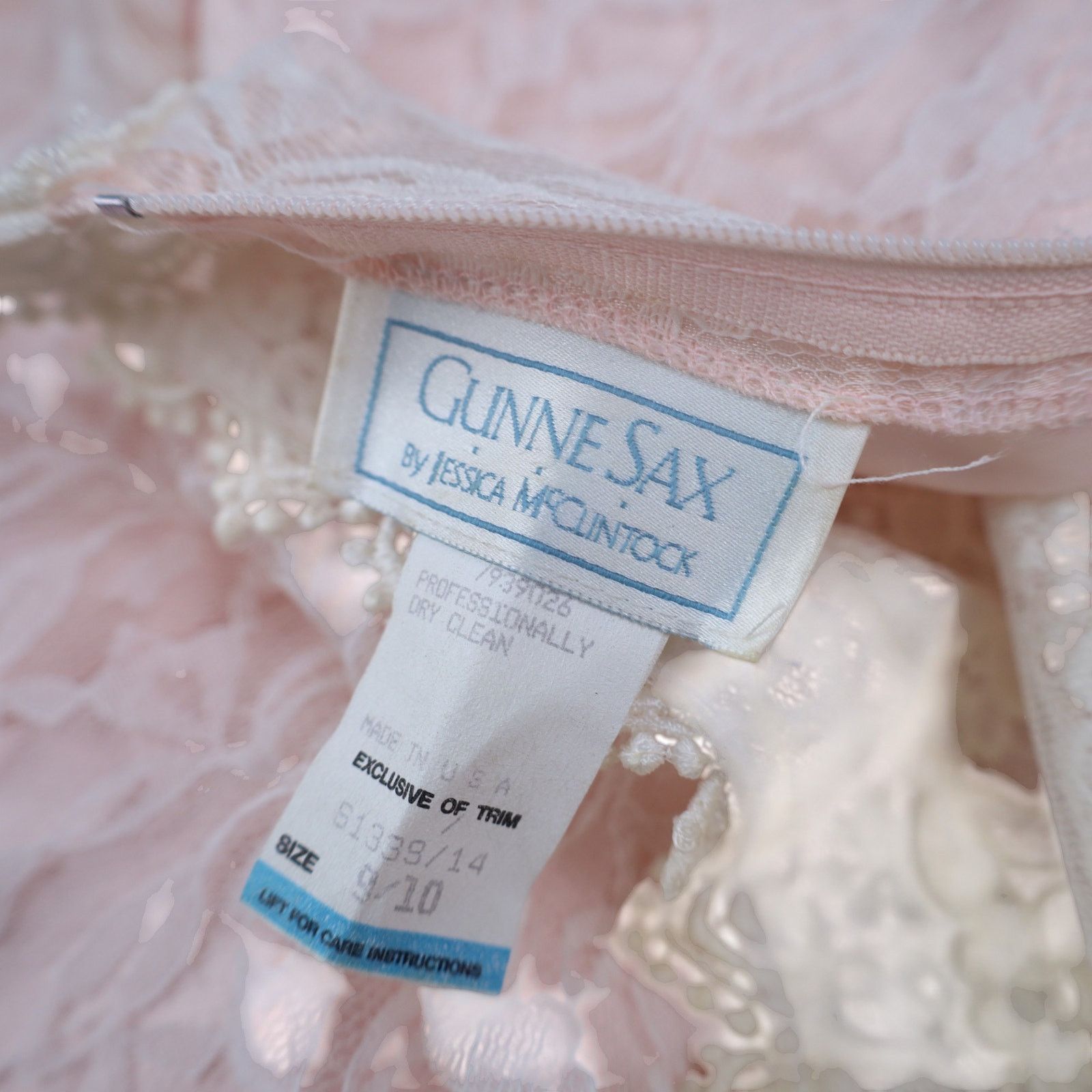 Vintage VTG Gunne Sax by Jessica McClintock Lace Over Statin Dress Size L / US 10 / IT 46 - 15 Thumbnail