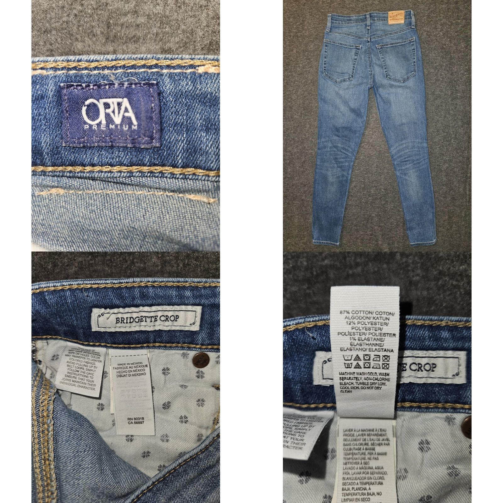 Lucky Brand Lucky Brand Bridgette Crop Jeans Women's 2/26 Button Fly Orta Premium Preppy 90s Size 26" / US 2 / IT 38 - 8 Thumbnail