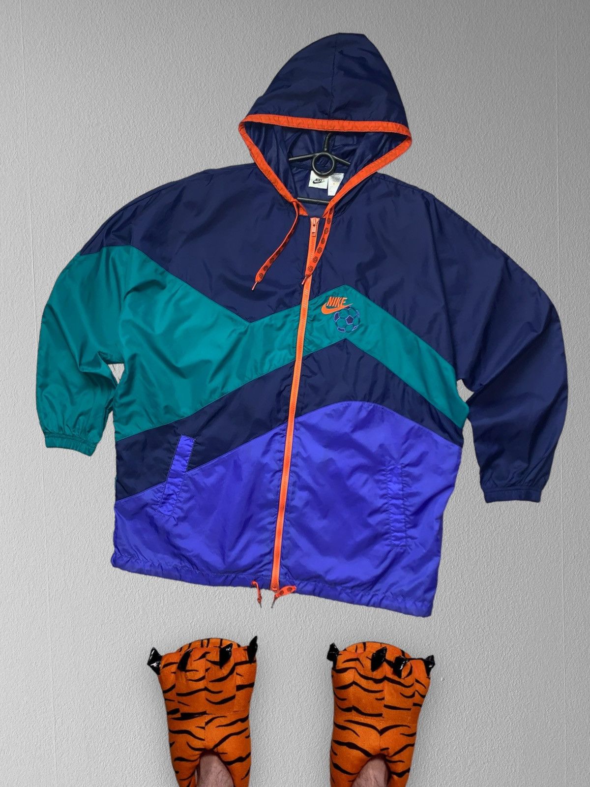 image of Vintage Nike Soccer Track Jacket Logo Multicolor, Men's (Size Medium)