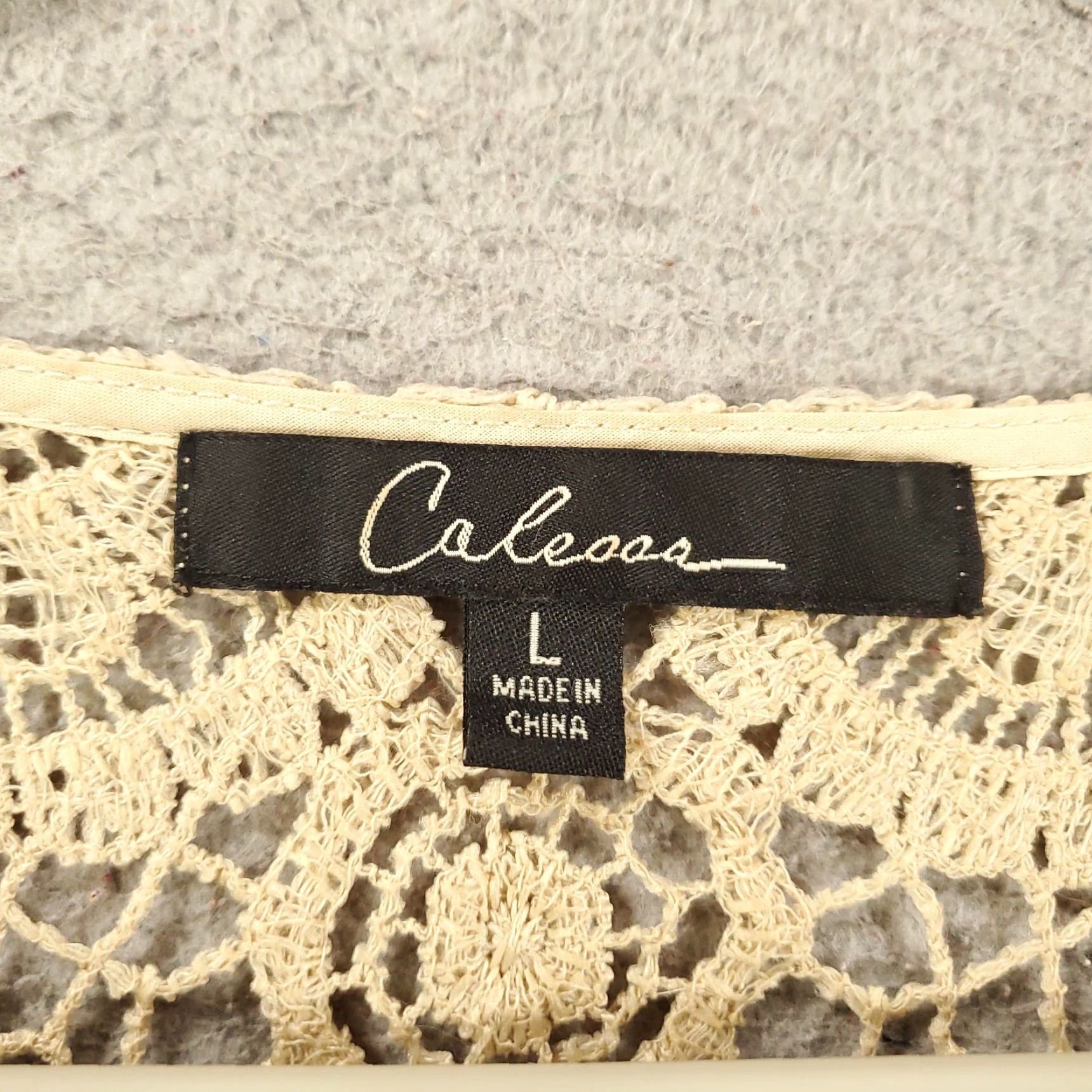 Vintage Calessa Blouse Womens L Ivory Open Lace Sheer Scalloped Hem Pullover Boho Shirt Tunic Casual Size L / US 10 / IT 46 - 5 Thumbnail