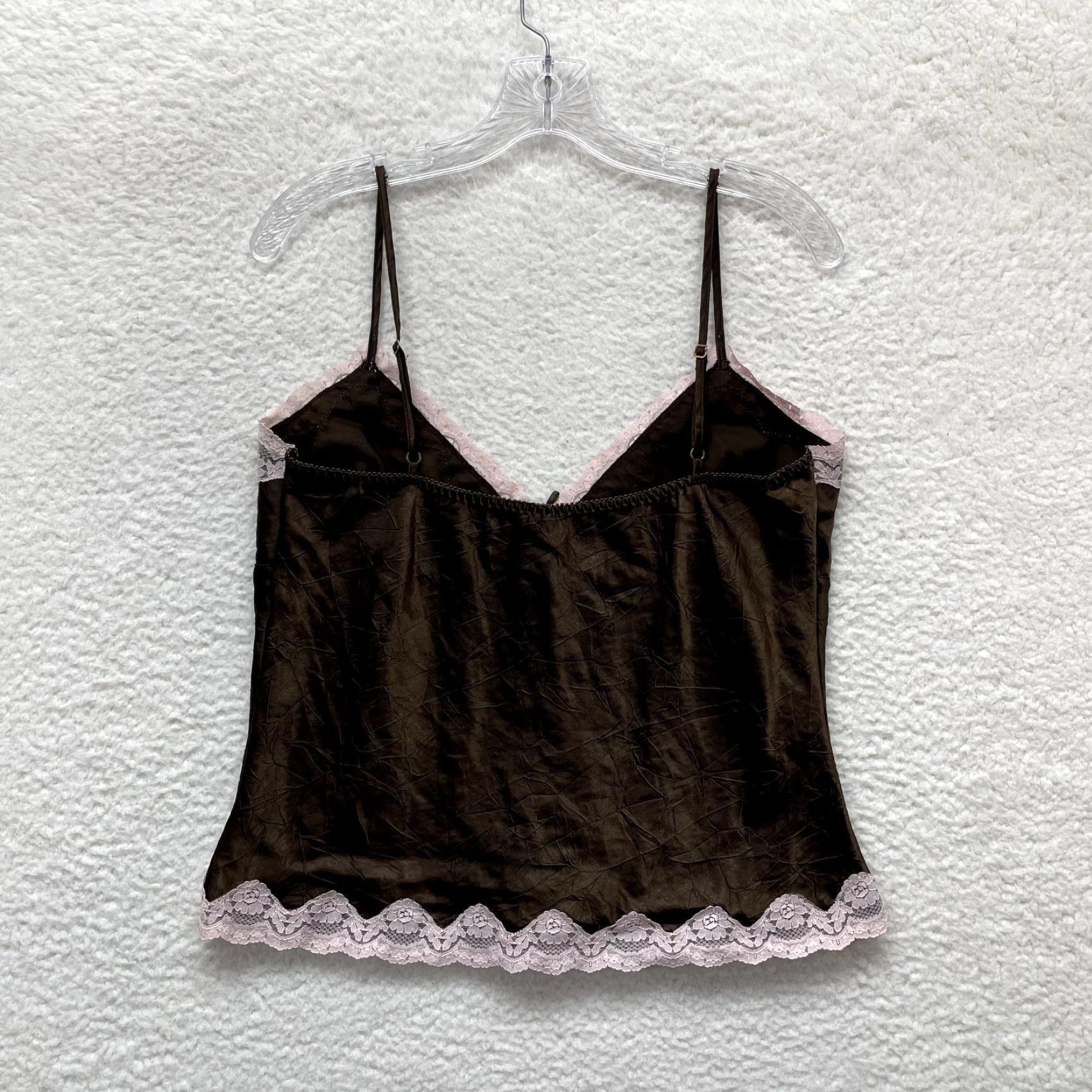 Vintage VINTAGE No Boundaries Camisole Top L Brown Pink Satin Grunge Y2K Fairy Shirt Women/Men Size L / US 10 / IT 46 - 2 Thumbnail