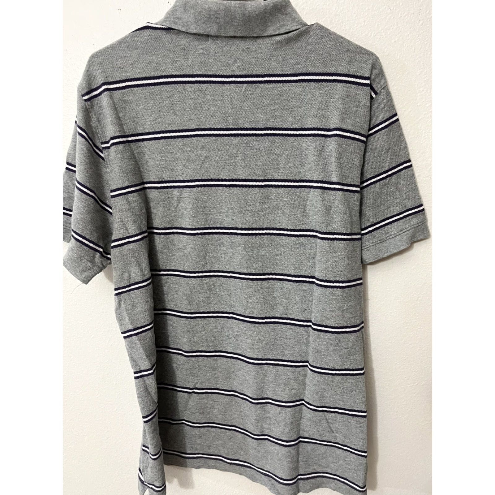 Banana Republic VINTAGE Banana Republic Polo Shirt XL Gray Striped Short Sleeve Casual Preppy Mens Size US XL / EU 56 / 4 - 2 Thumbnail