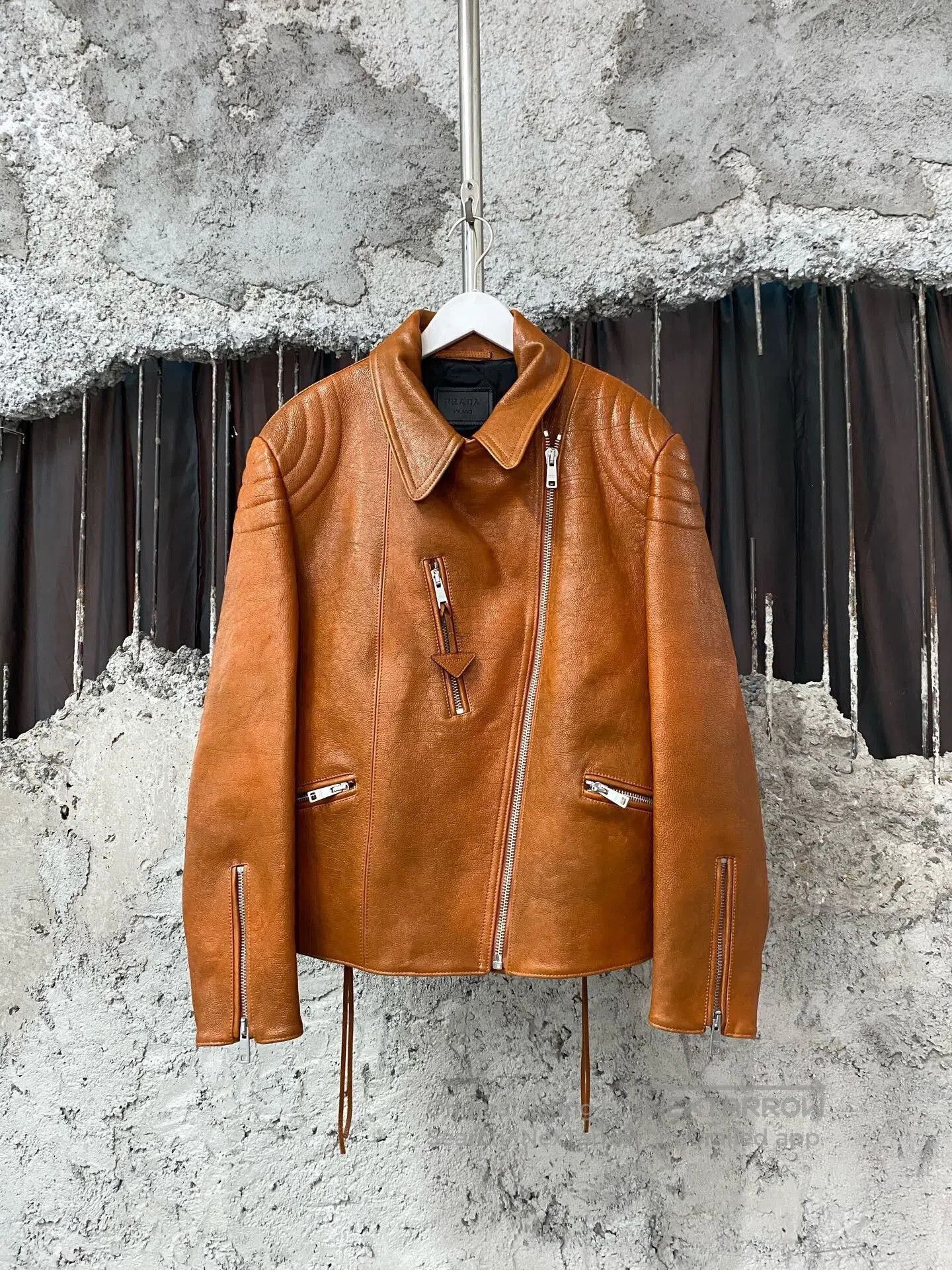 Prada prada leather motorcycle jacket in new condition. Size S / US 4 / IT 40 - 1 Thumbnail