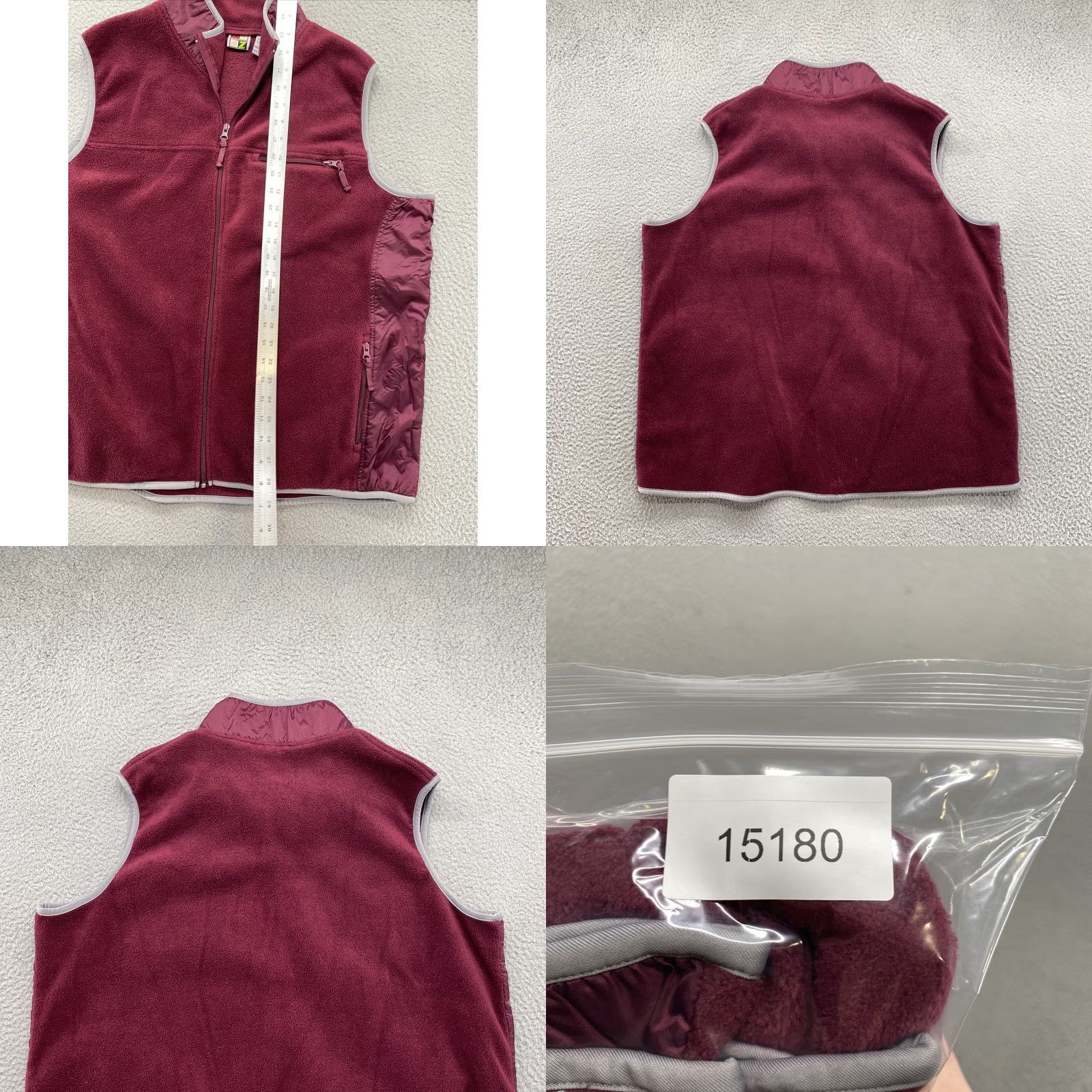 Vintage Energy Zone Maroon Full Zip Vest - Plus Size 3X - Fleece Size XXL / US 16-18 / IT 52-54 - 8 Thumbnail