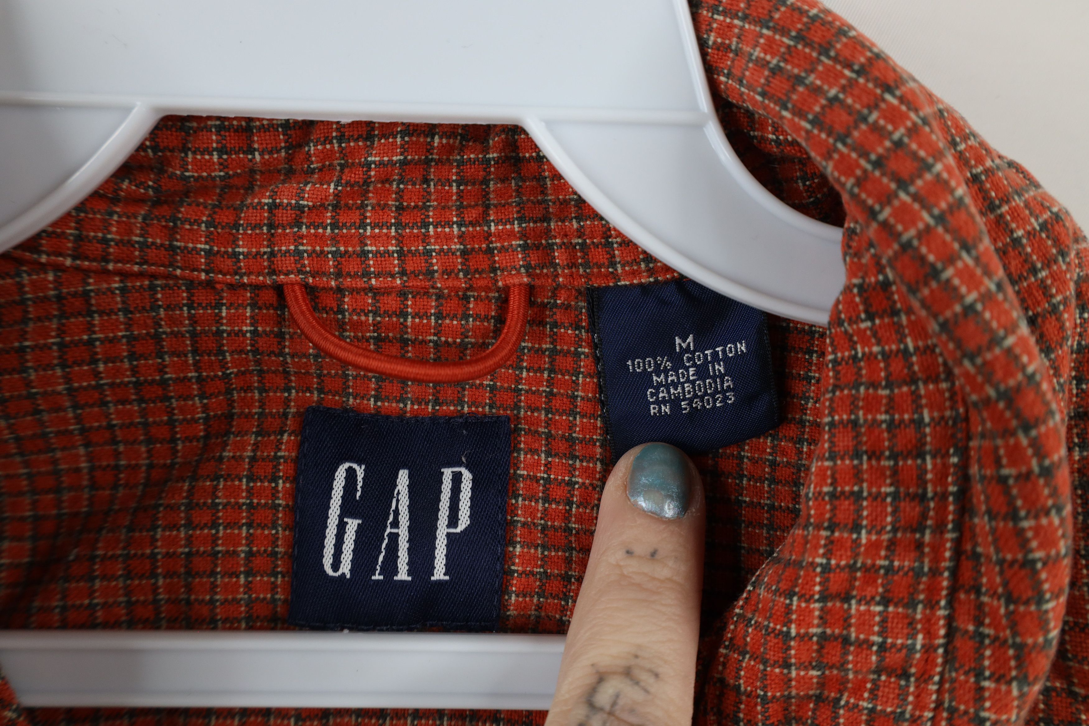 Gap × Vintage Vintage 90s Gap Heavyweight Collared Button Shirt Orange Size US M / EU 48-50 / 2 - 5 Thumbnail