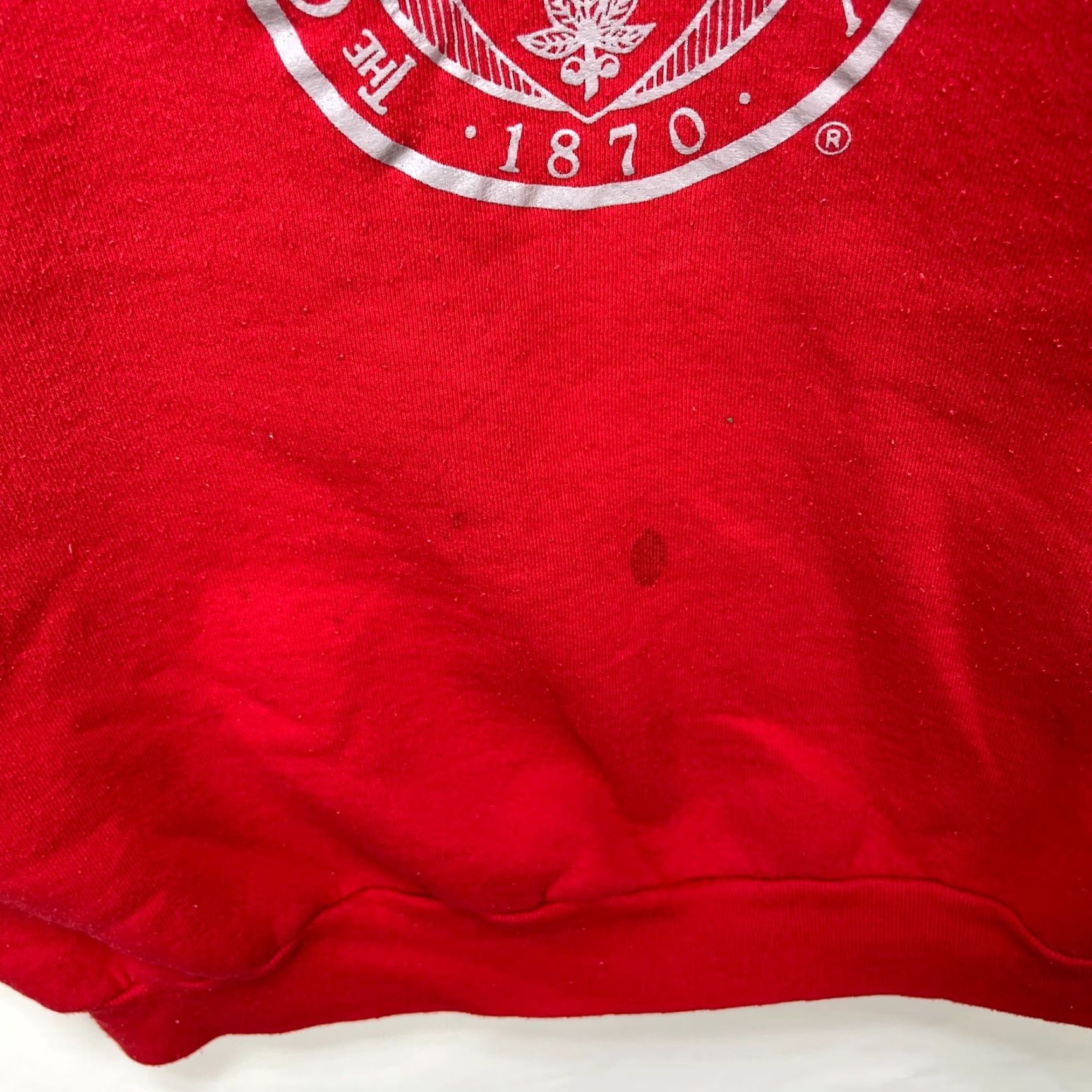 Fruit Of The Loom Vintage Ohio State Buckeyes Raglan Sweatshirt 2XL Red Mens Sweatshirt OSU Raglan 80s Made in USA Size US XXL / EU 58 / 5 - 5 Thumbnail