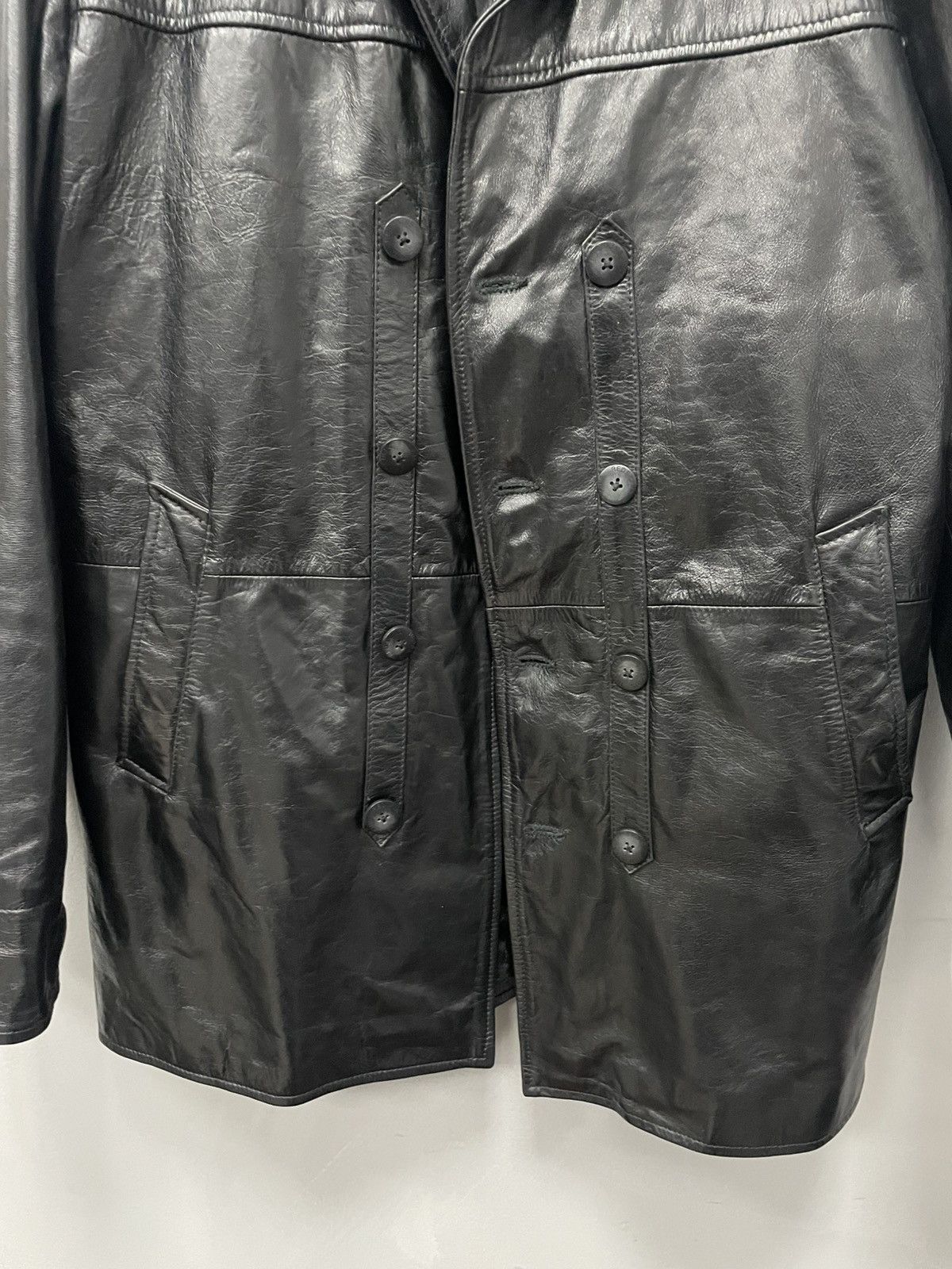Leather × NFL Vintage Black Leather Coat I REDSKINS Japanese Brand Size US M / EU 48-50 / 2 - 8 Thumbnail
