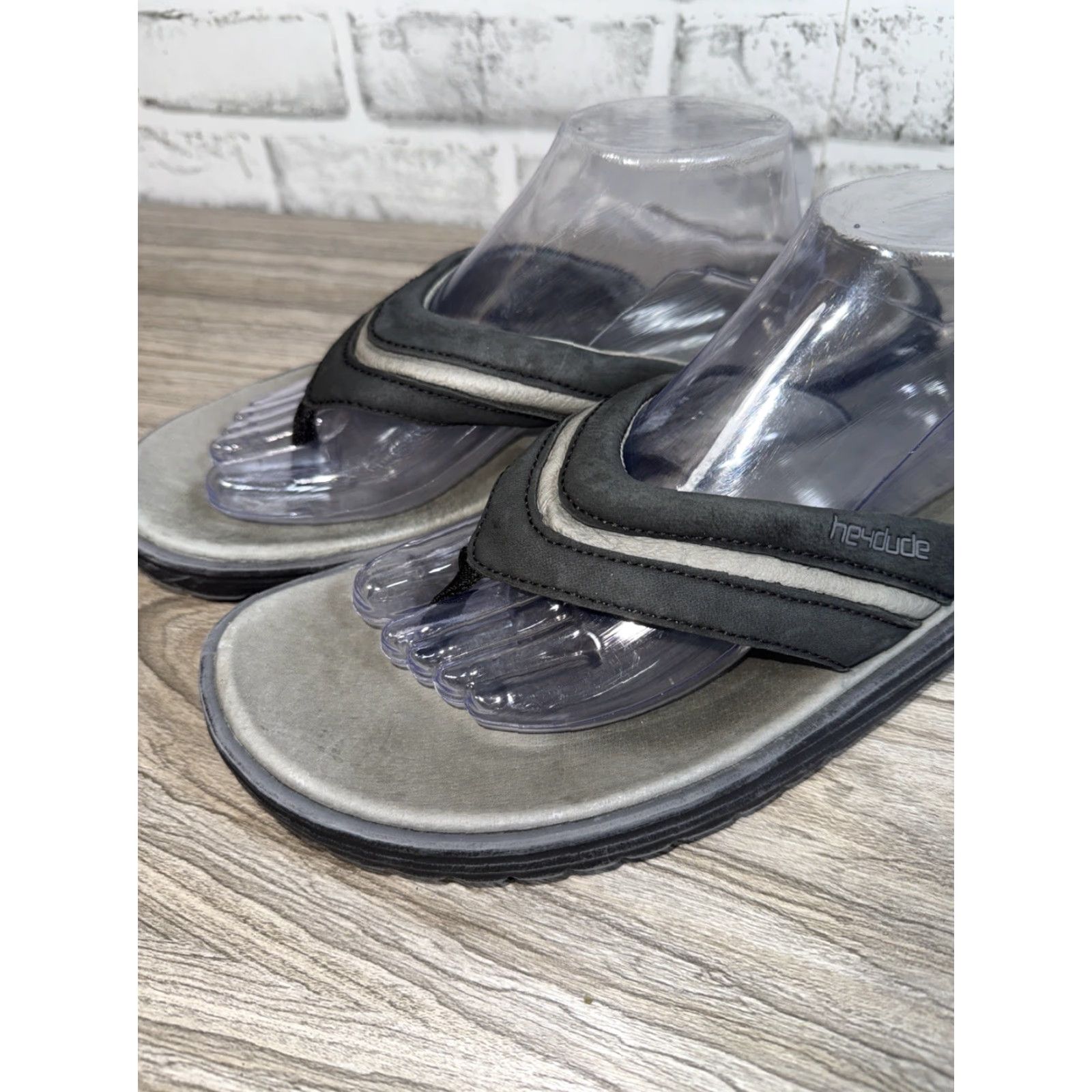 Vintage **Hey Dude Mens Gray Flip Flop Comfort Sandals 12** User: Hey Dude Mens Gray Comfort Sandals 12 Size ONE SIZE - 2 Thumbnail