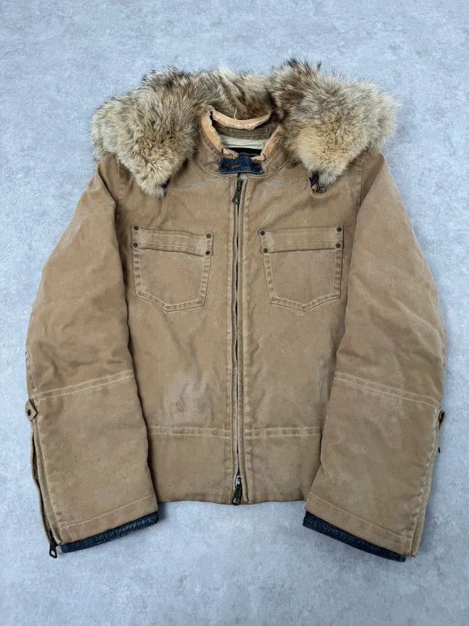 Dsquared2 AW2002 Dsquared2 Fur Hooded Beige Jacket Size US M / EU 48-50 / 2 - 1 Thumbnail