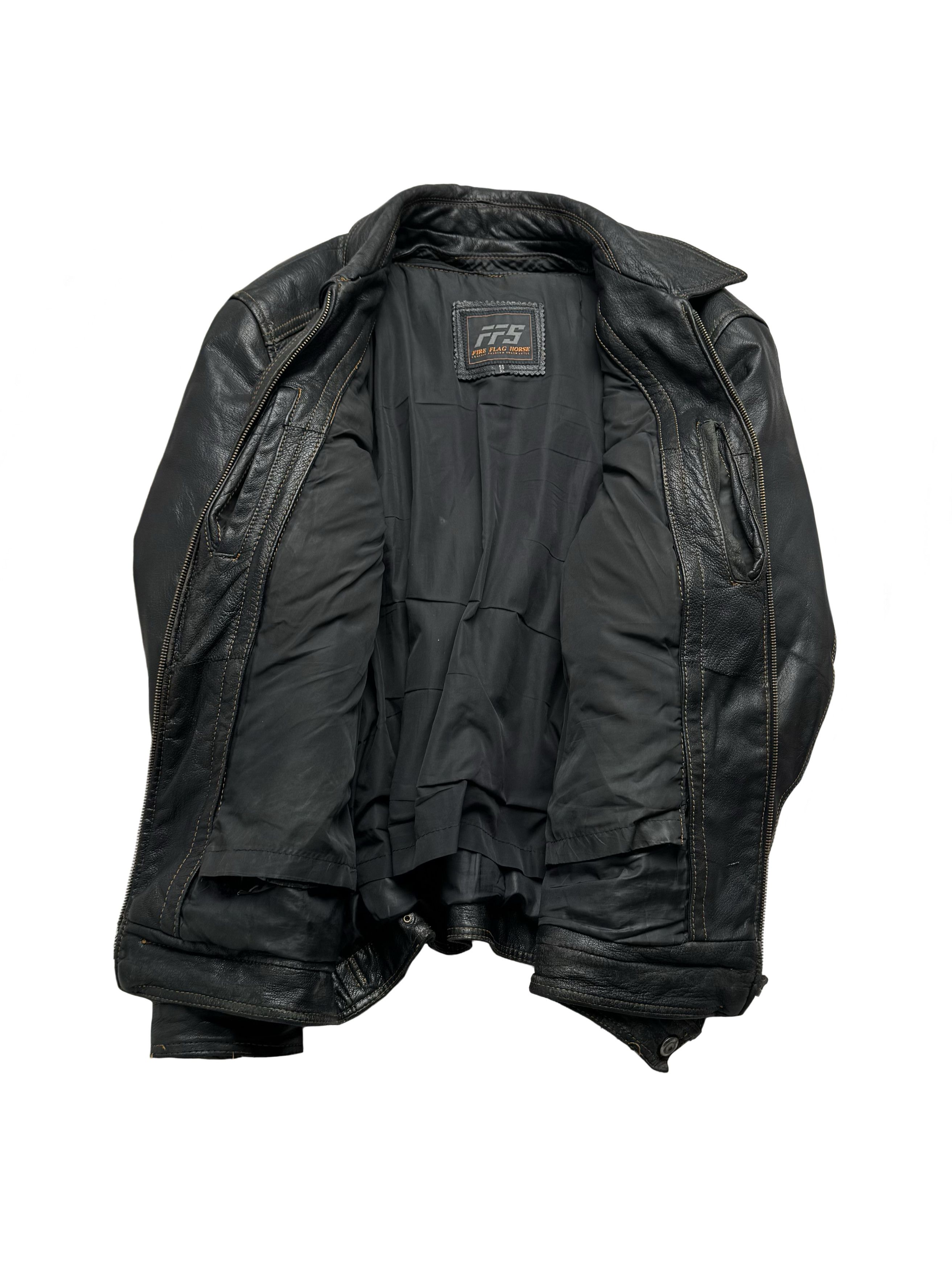 Genuine Leather Leather Jacket From The 90's (V131) Size US XL / EU 56 / 4 - 9 Thumbnail