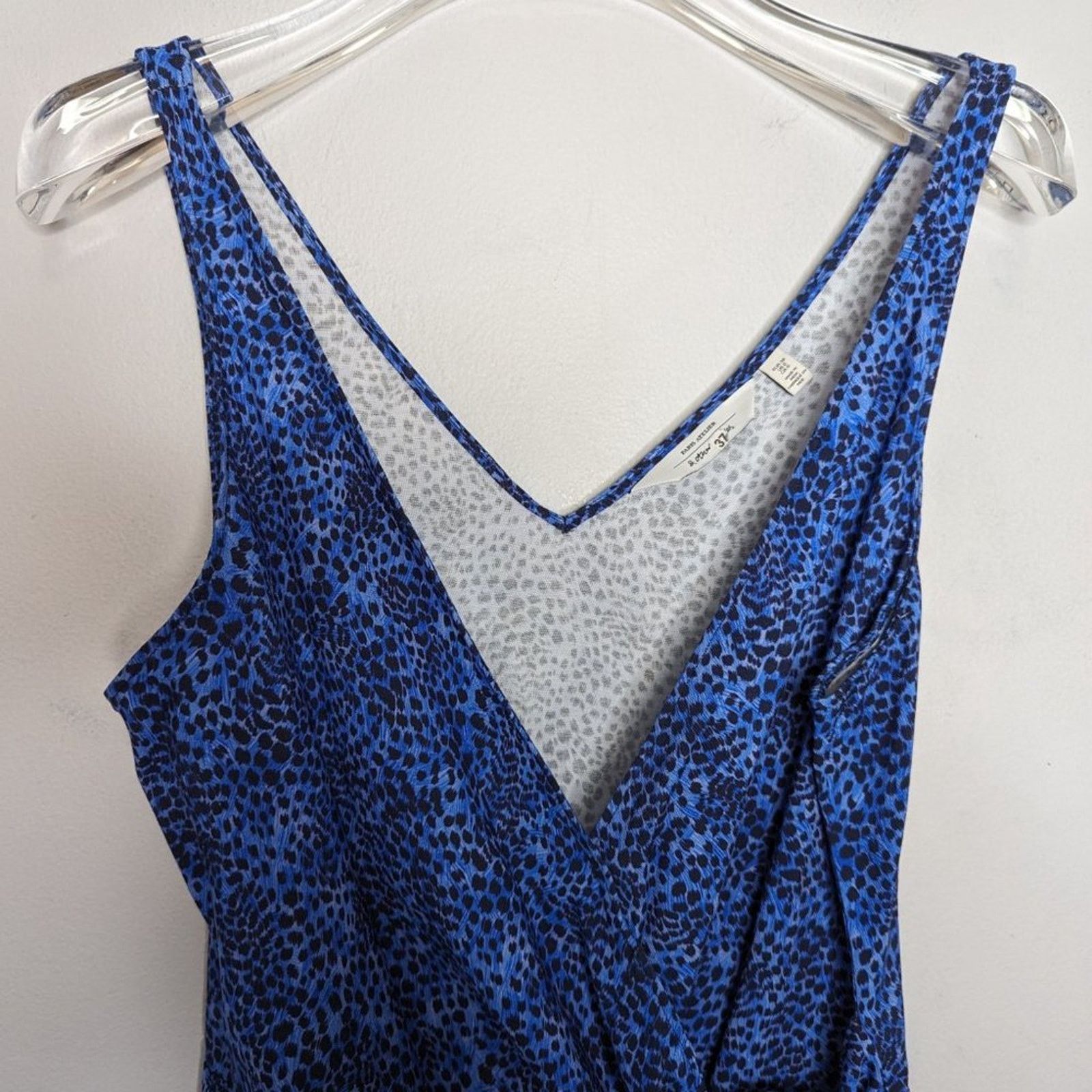 & Other Stories & Other Stories Blue Animal Print Sleeveless Mini Wrap Dress Size M / US 6-8 / IT 42-44 - 5 Thumbnail
