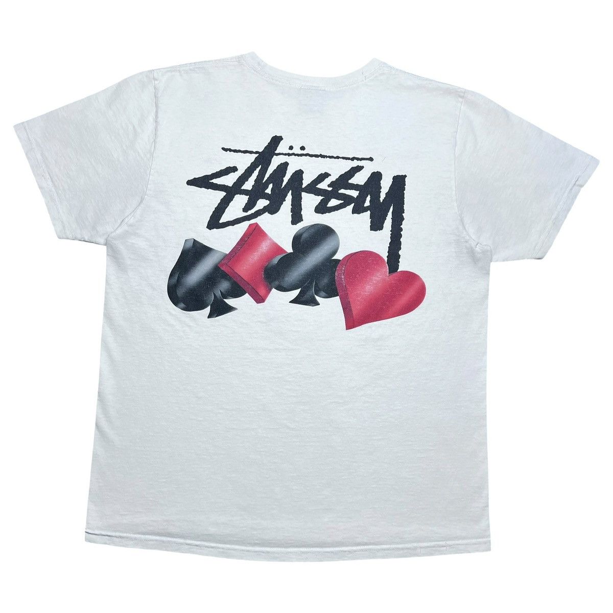 Stussy Vintage 2000s Stussy Suits Playing Cards White T-Shirt Size US M / EU 48-50 / 2 - 1 Thumbnail