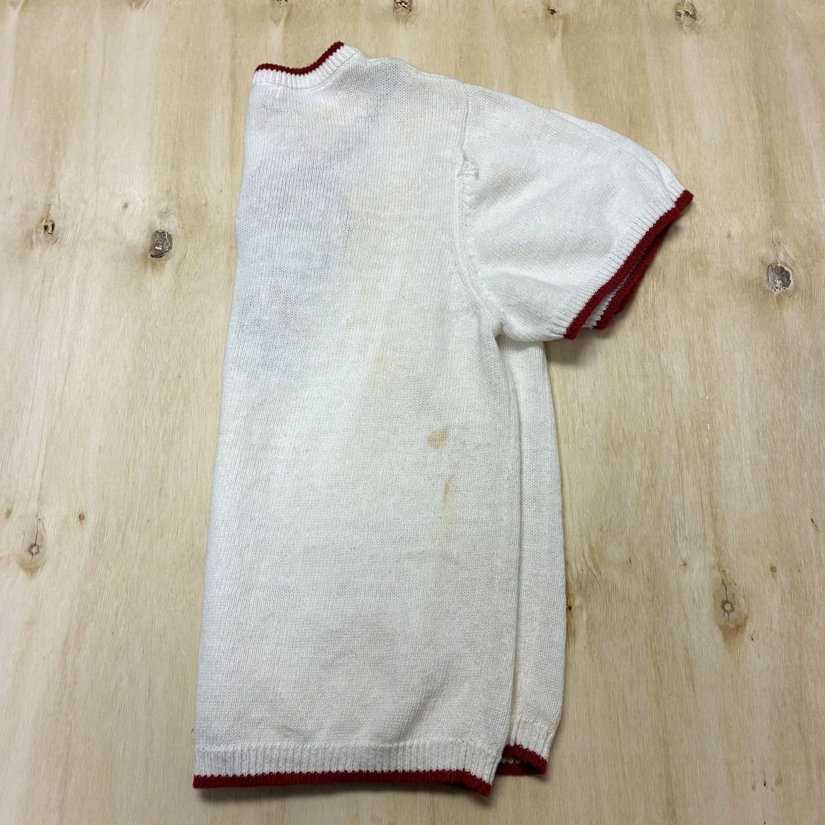 Vintage Maurada Sweater Womens Large White Short Sleeve Bow Embroidered Crewneck Knit Size L / US 10 / IT 46 - 4 Thumbnail