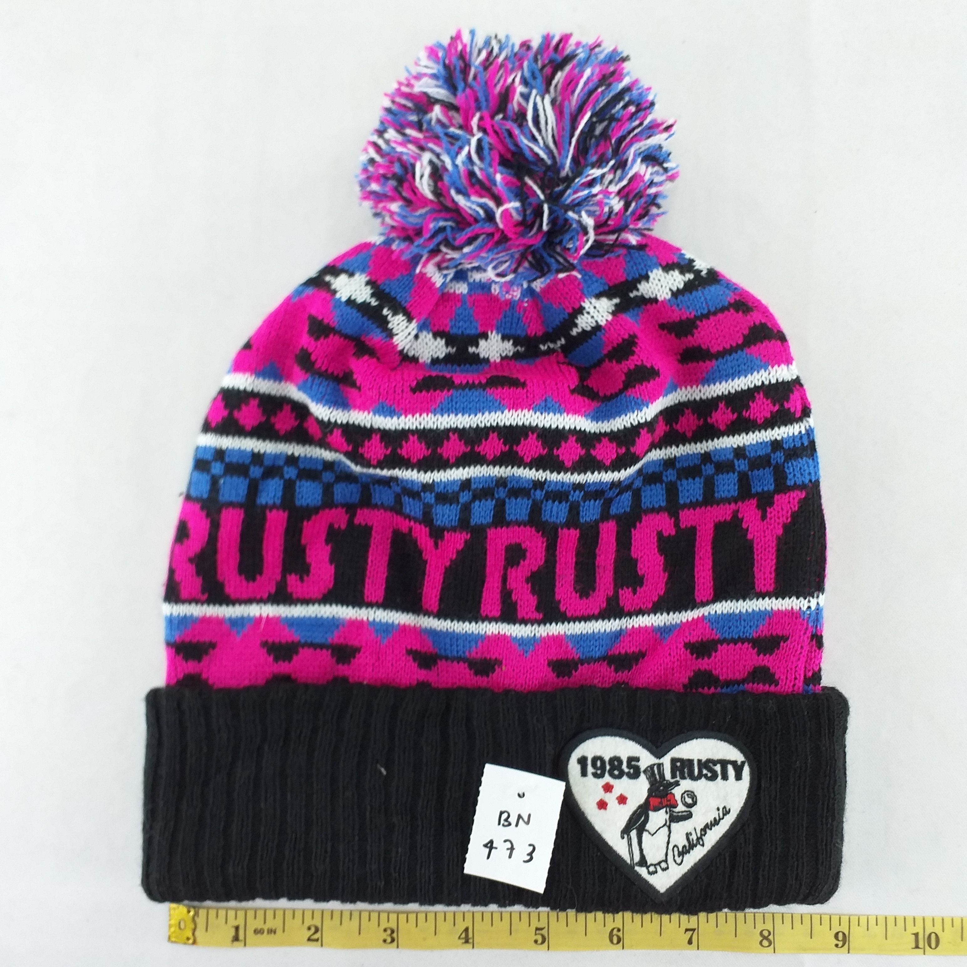 Rusty Vintage 1985 Rusty Snow Cap Hat Beanie -BN473 Size ONE SIZE - 4 Thumbnail