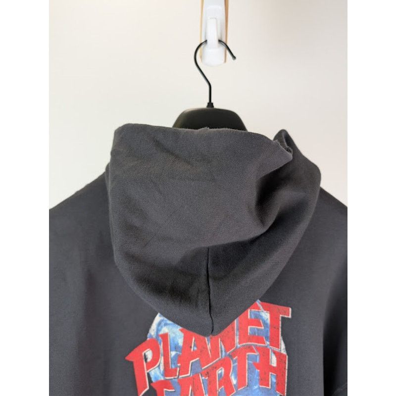 Balenciaga o1rshd1 Planet Earth Molleton Arch Zip-Up Hoodie in Black Size US M / EU 48-50 / 2 - 14 Thumbnail