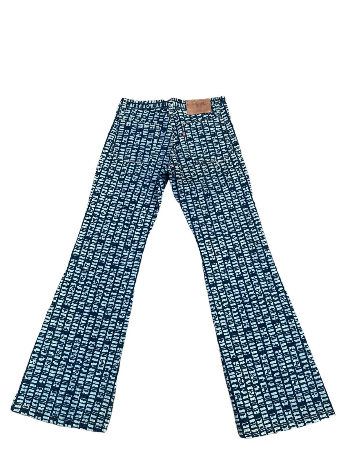 Vintage Vintage Ozone Community Japan All Printed Denim Flare Pant Size US 29 - 2 Thumbnail