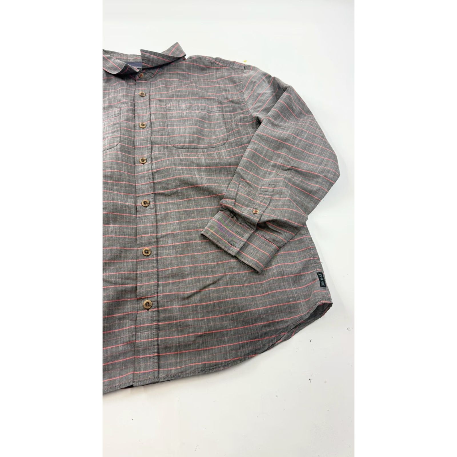Prana PrAna Shirt Mens XL Gray Stripe Slim Fit Long Sleeve Button Front Casual Outdoor Shirt Mens XL Gray Stripe Slim Fit Long Sleeve Button Up with Pockets Size US XL / EU 56 / 4 - 2 Thumbnail