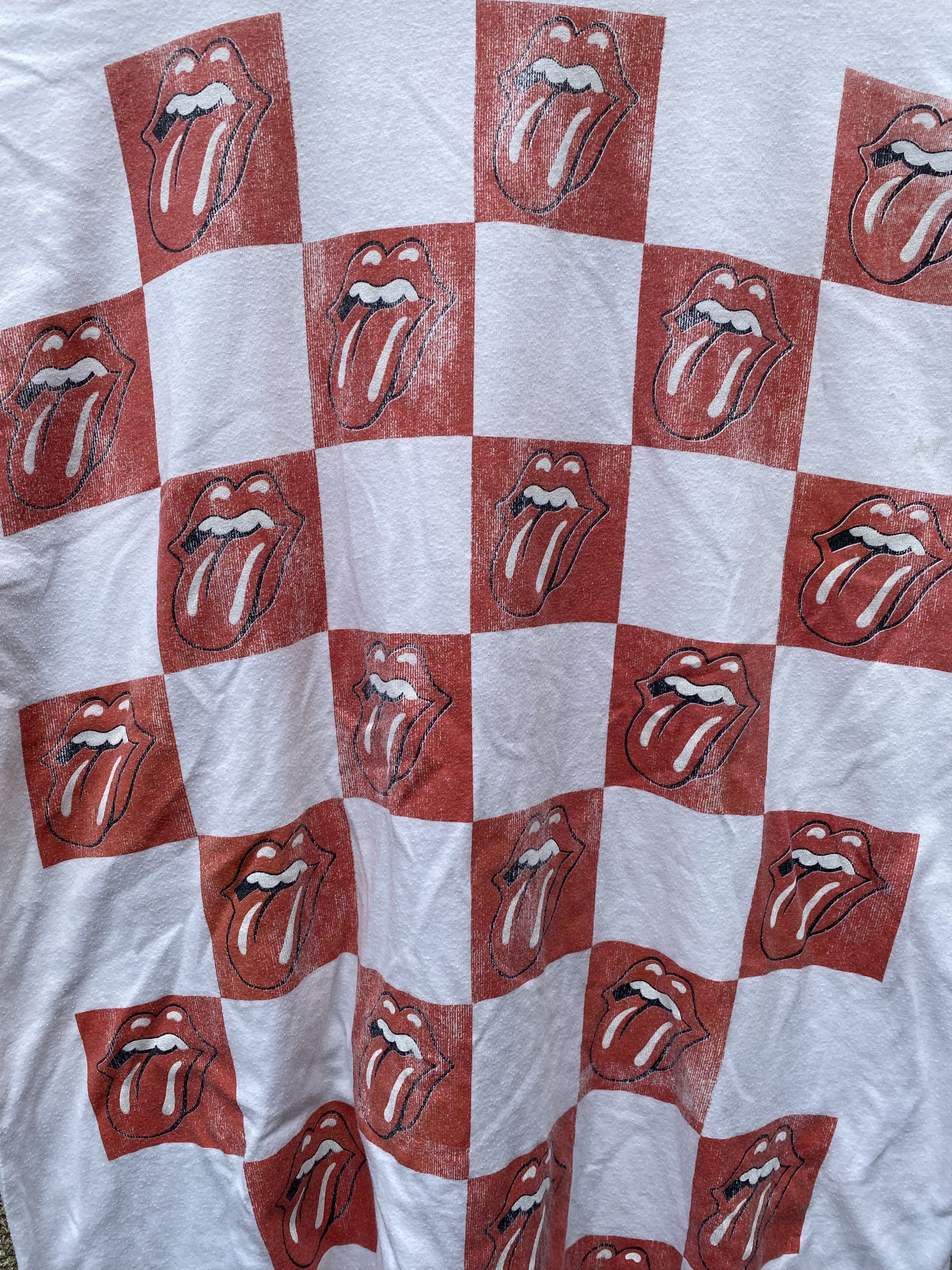 Band Tees × The Rolling Stones × Vintage Vintage ©️2006 The Rolling Stones Checkered Mouth Fullprint Size US M / EU 48-50 / 2 - 5 Thumbnail