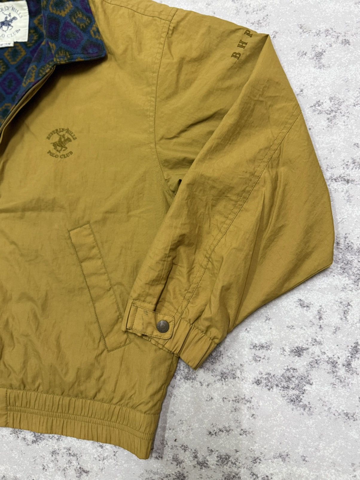 Beverly Hills Polo Club Vintage BHPC mustard yellow patterned fleece lining jacket Size US M / EU 48-50 / 2 - 5 Thumbnail