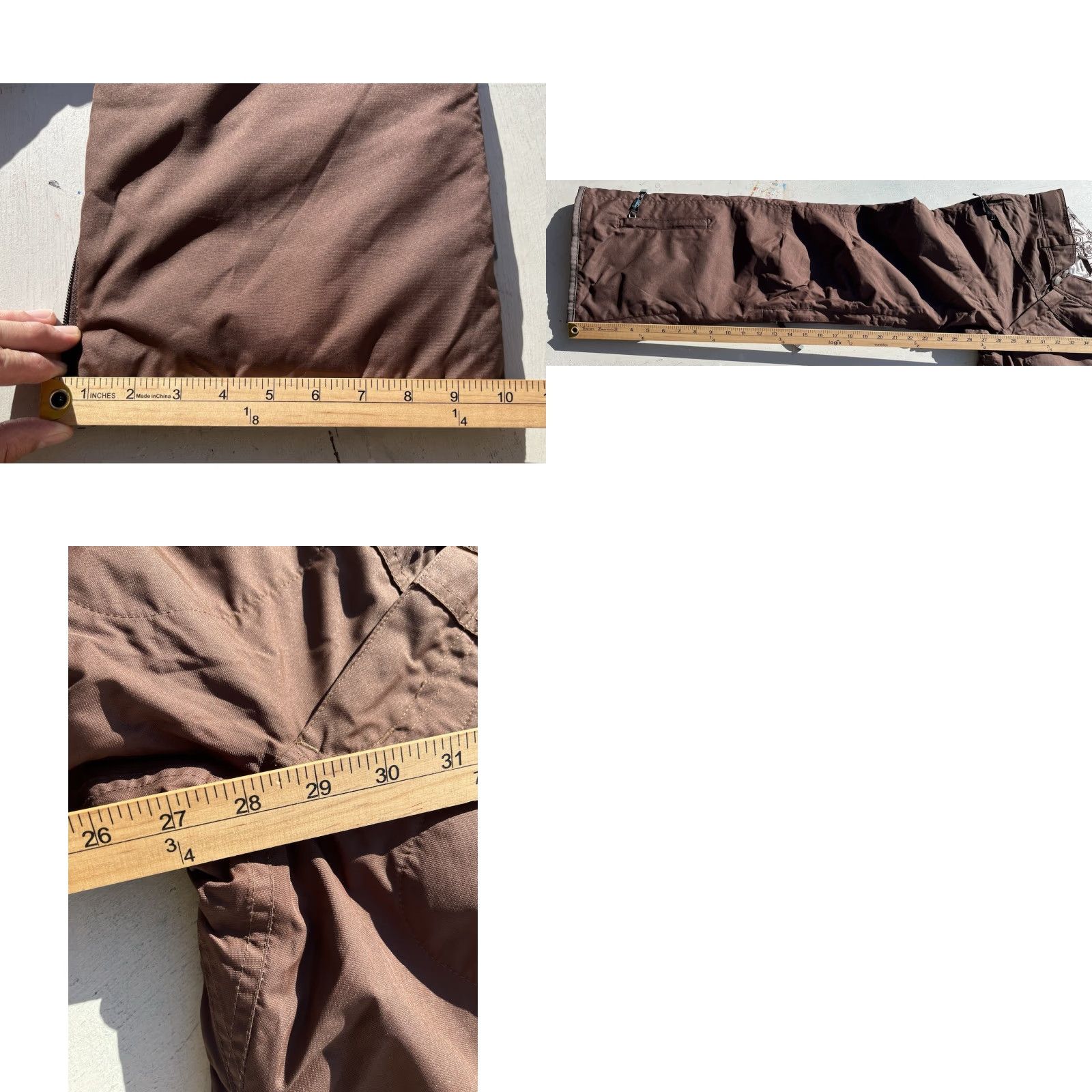 Vintage Betty Rides Women's Pants Ski Brown Solid XS Poly Zip Pockets Size 26" / US 2 / IT 38 - 10 Thumbnail