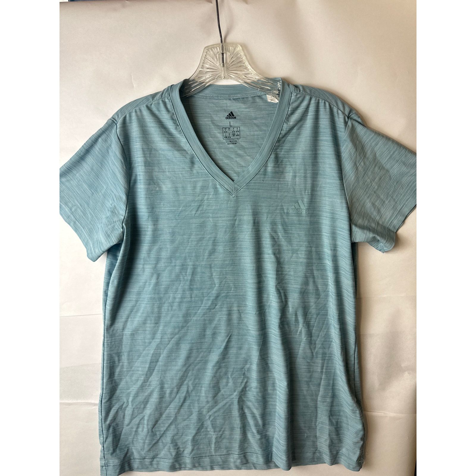 Adidas Adidas Shirt Small Adult Green Athletic Stretch Mens L Size ONE SIZE - 1 Thumbnail