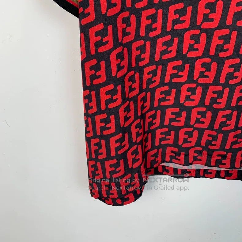 Fendi Fendi Red Logo Letter Full-Print Round Neck Short Sleeve T Size US XXS / EU 40 - 4 Thumbnail