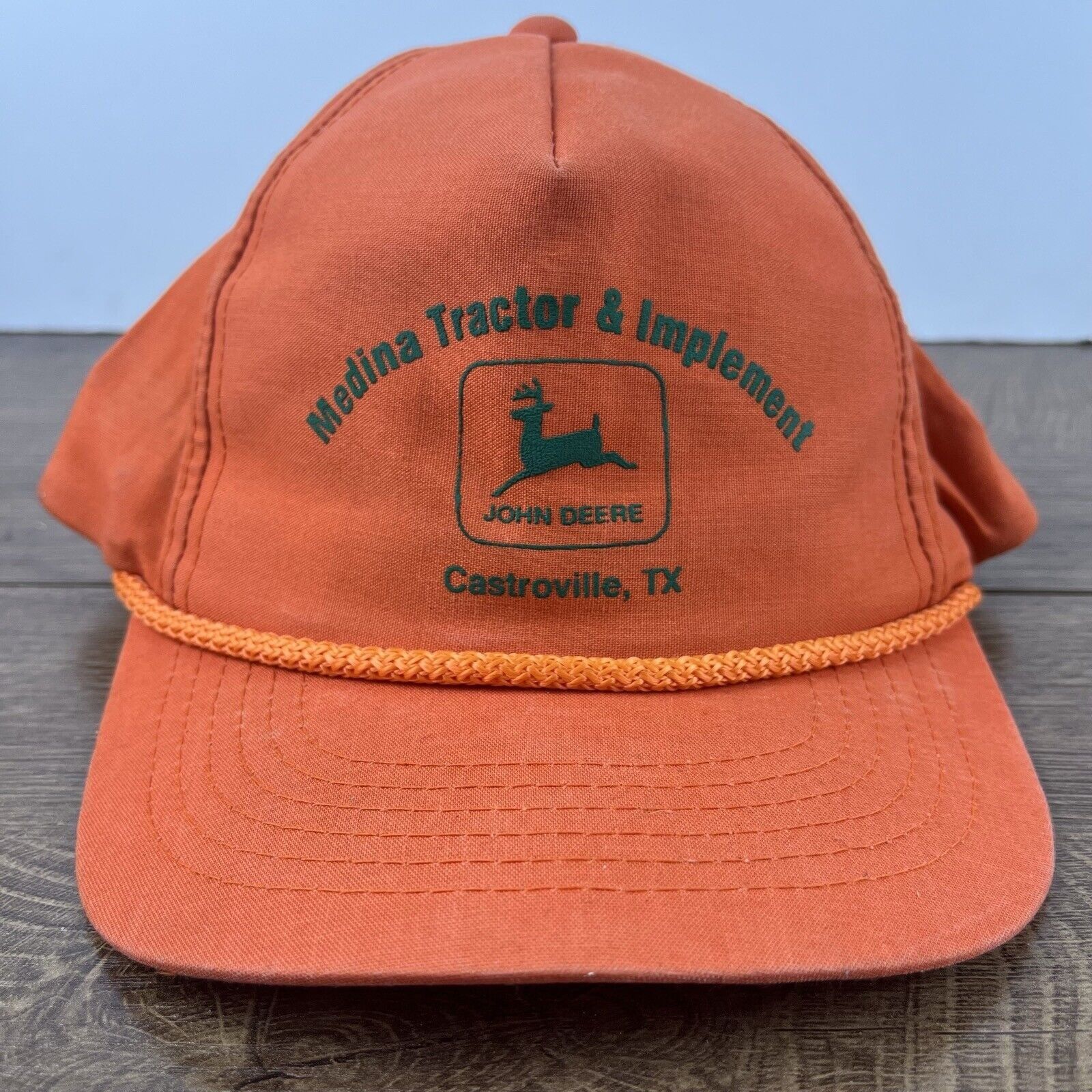 John Deere Medina Tractor Implement Snapback Hat Orange Adjustable Hat Size ONE SIZE - 3 Thumbnail